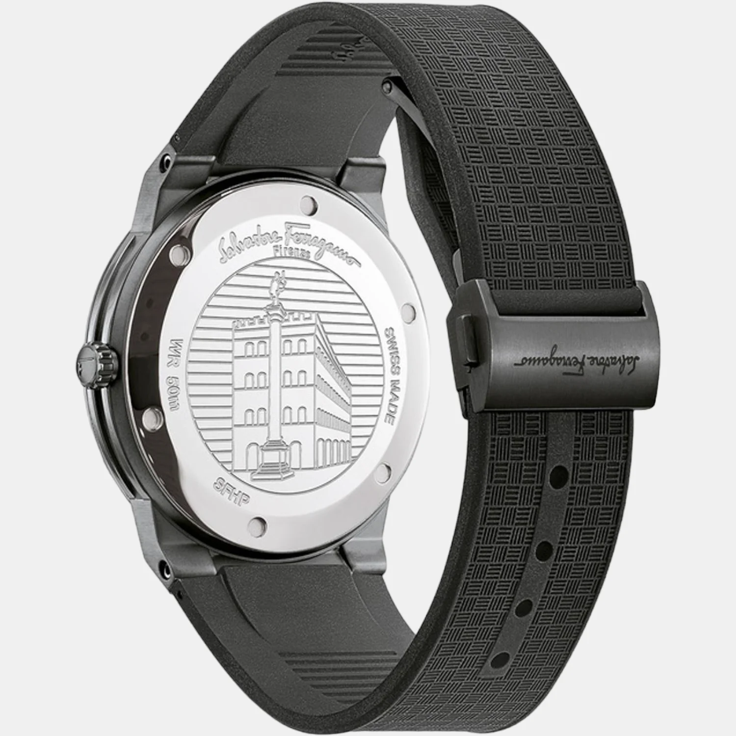 Men Quartz Black Dial Analog Silicone Watch SFHP00320 - Image 2