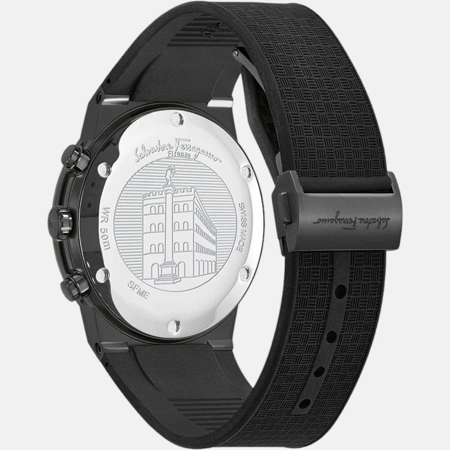 Men Quartz Black Dial Chronograph Silicone Watch SFME00621 - Image 3