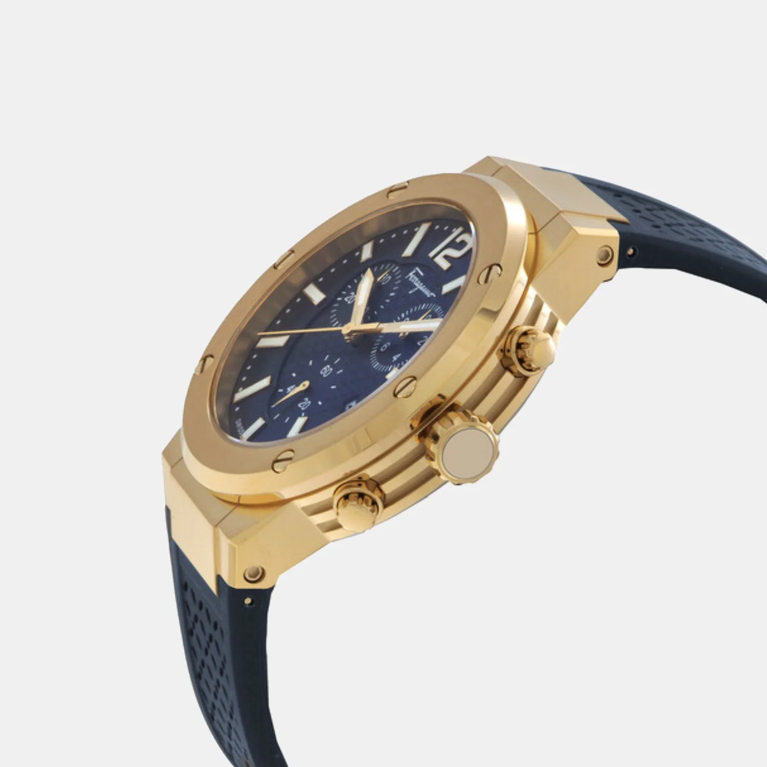 Men Quartz Blue Dial Chronograph Silicone Watch SFJE00824 - Image 3