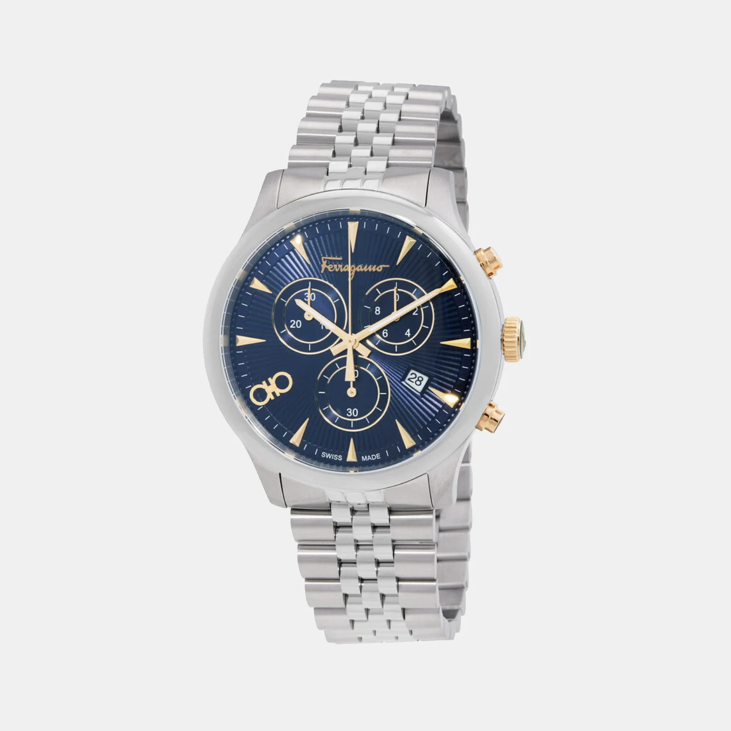 Men Quartz Blue Dial Chronograph Stainless Steel Watch SFEZ01324 - Image 2