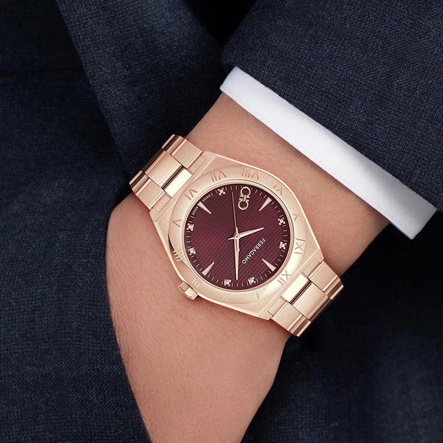 Kv-Vega Upper East 40Mm-F Men Quartz Burgundy Dial Analog Stainless Steel Watch SFKV00825 - Image 2