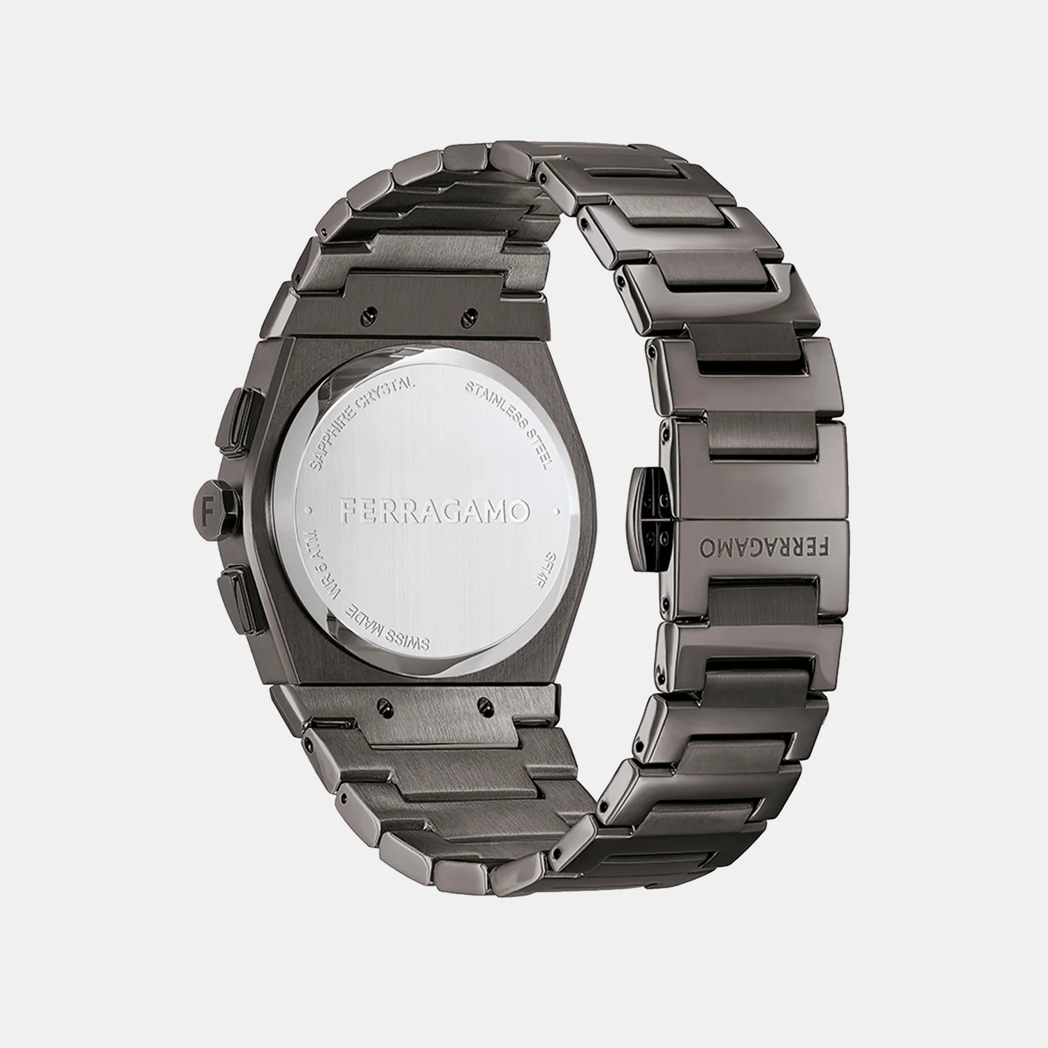 Men Quartz Dark Grey Dial Chronograph Stainless Steel Watch SFMR01124 - Image 3