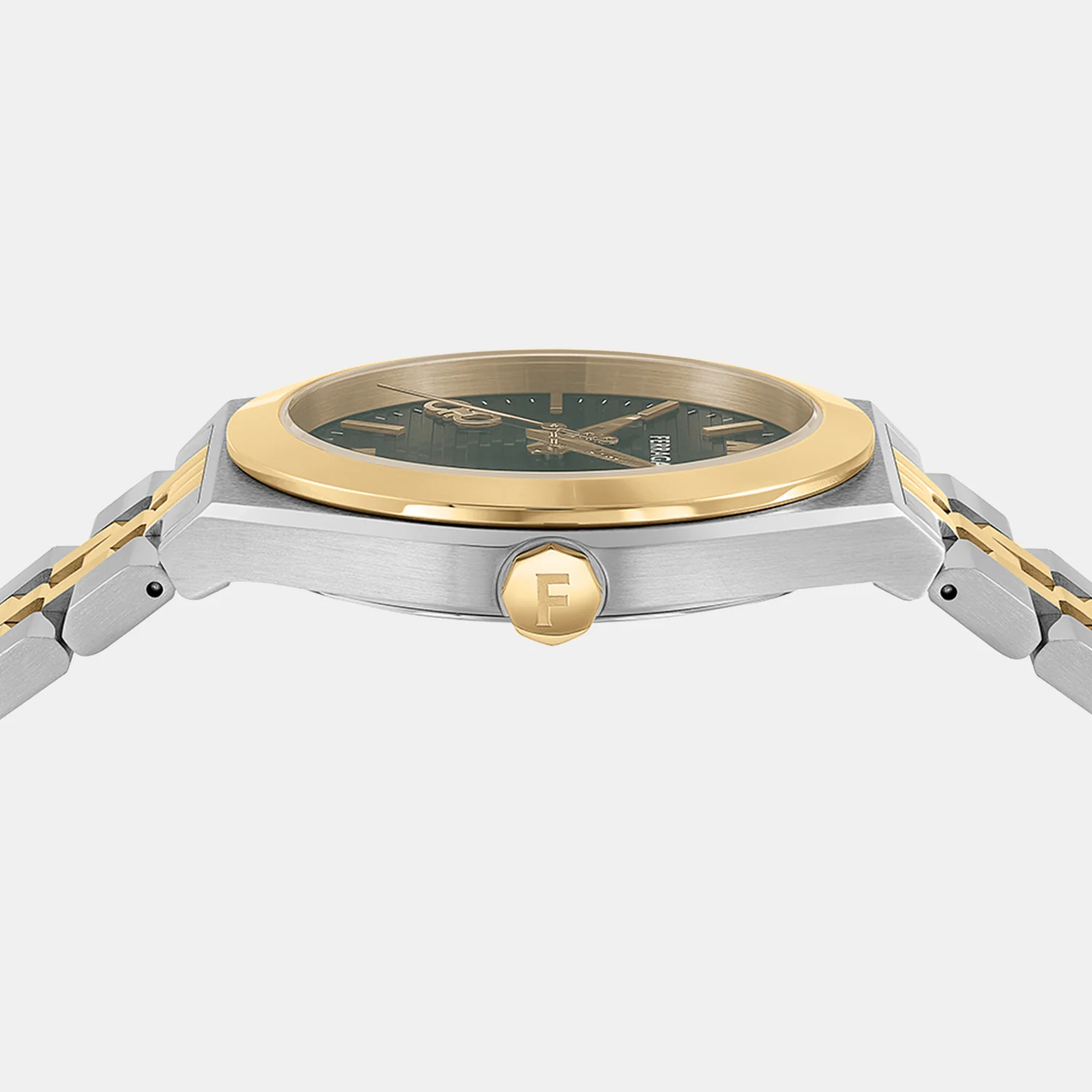 Men Quartz Green Dial Analog Stainless Steel Watch SFKI00524 - Image 2