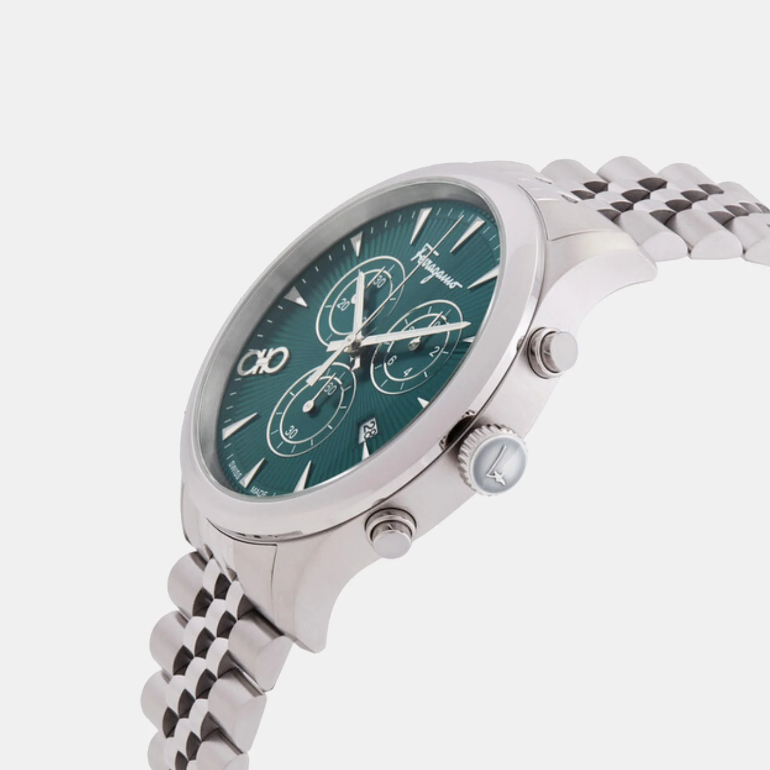 Men Quartz Green Dial Chronograph Stainless Steel Watch SFEZ01124 - Image 3