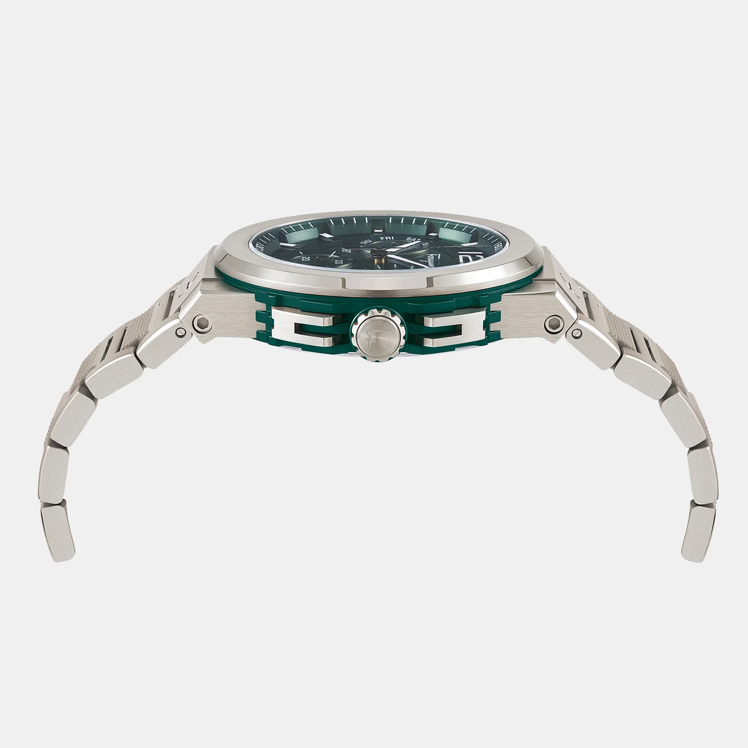 Men Quartz Green Dial Chronograph Titanium Watch SFMT00522 - Image 3