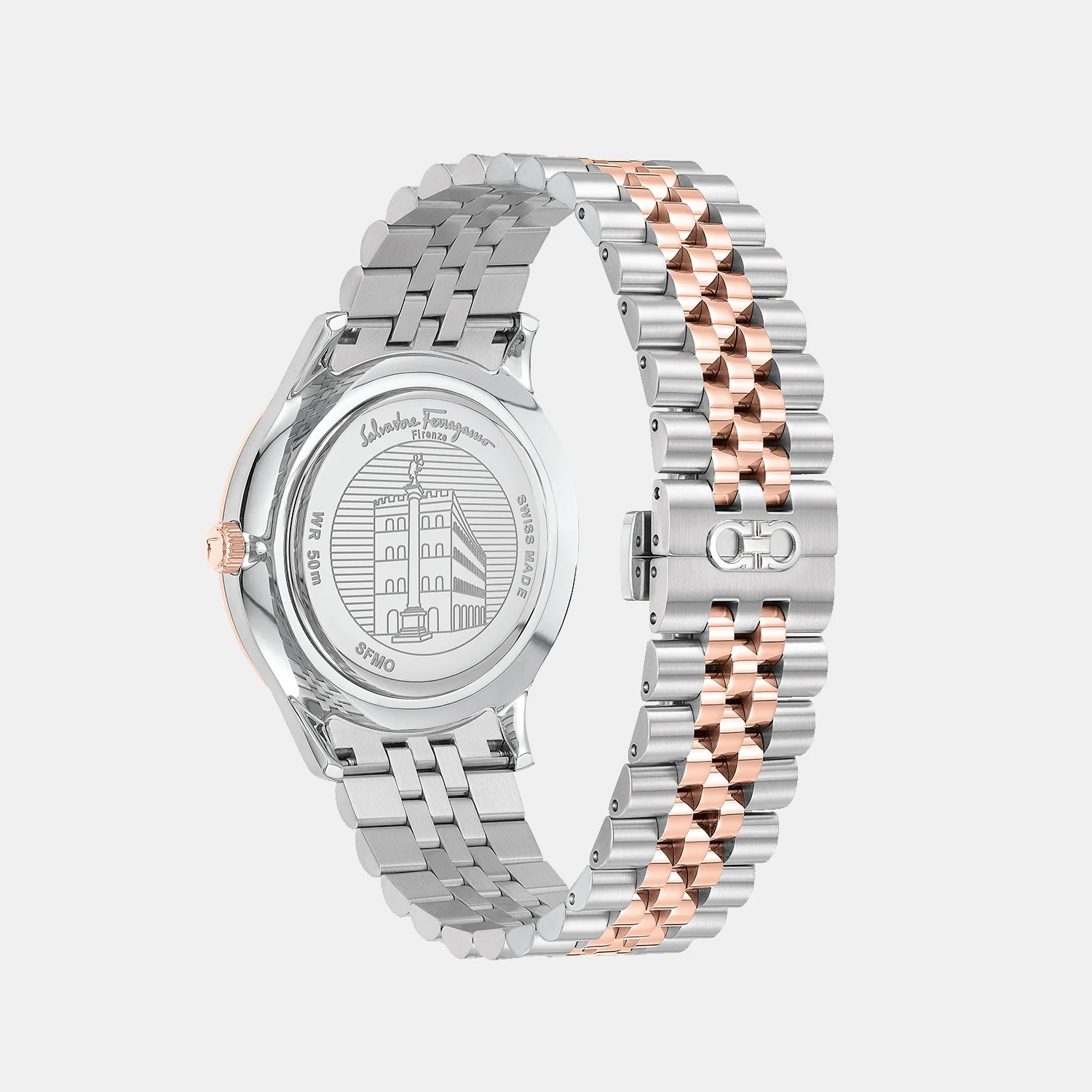 Mo-Ferragamo Duo Moonph 4 Men Quartz Brown Dial Analog Stainless Steel Watch SFMO00622 - Image 2