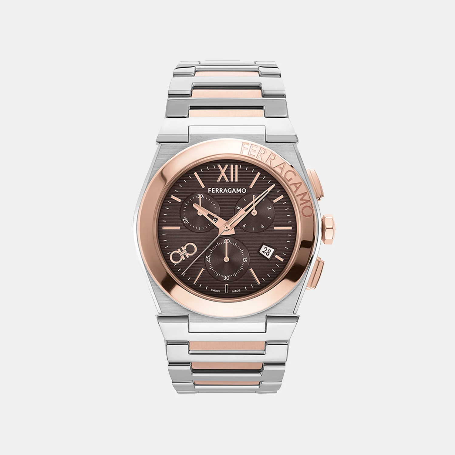 Mr-Vega Chrono Men Quartz Brown Dial Chronograph Stainless Steel Watch SFMR01024
