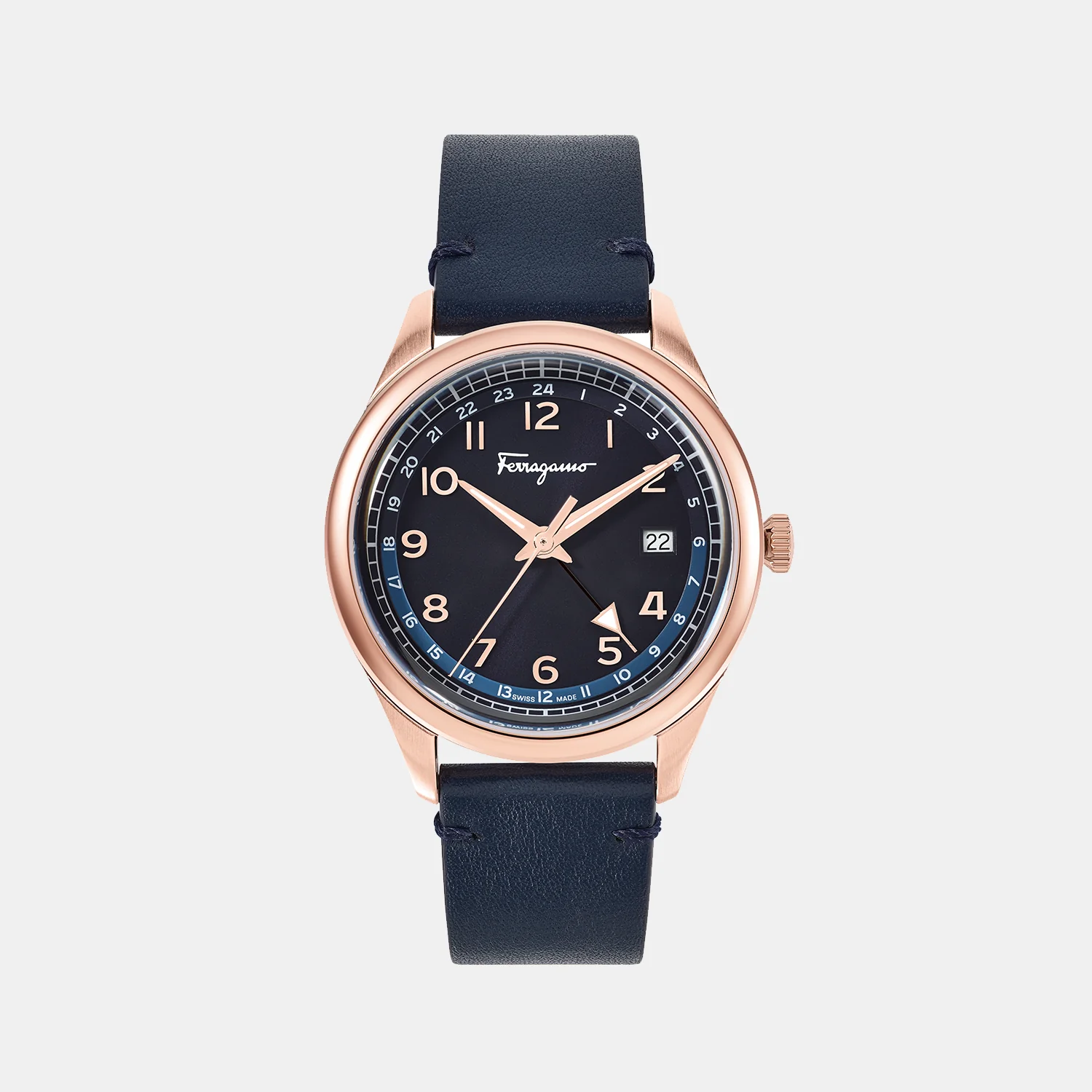 Mu-Ferragamo Timeless Men Quartz Blue Dial Analog Leather Watch SFMU00222