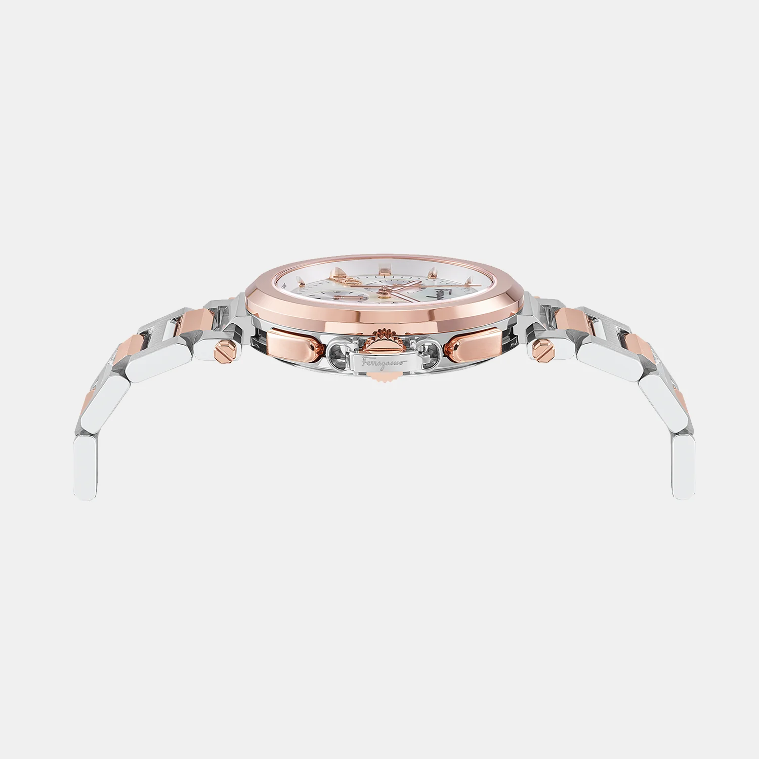 Women Quartz White Mother Of Pearl Dial Chronograph Stainless Steel Watch SFMW00422 - Image 2