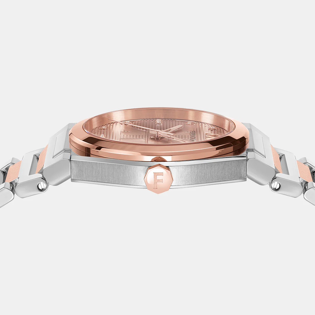 Yf-Vega 40Mm Men Quartz Rose Gold Dial Analog Stainless Steel Watch SFYF01223 - Image 2