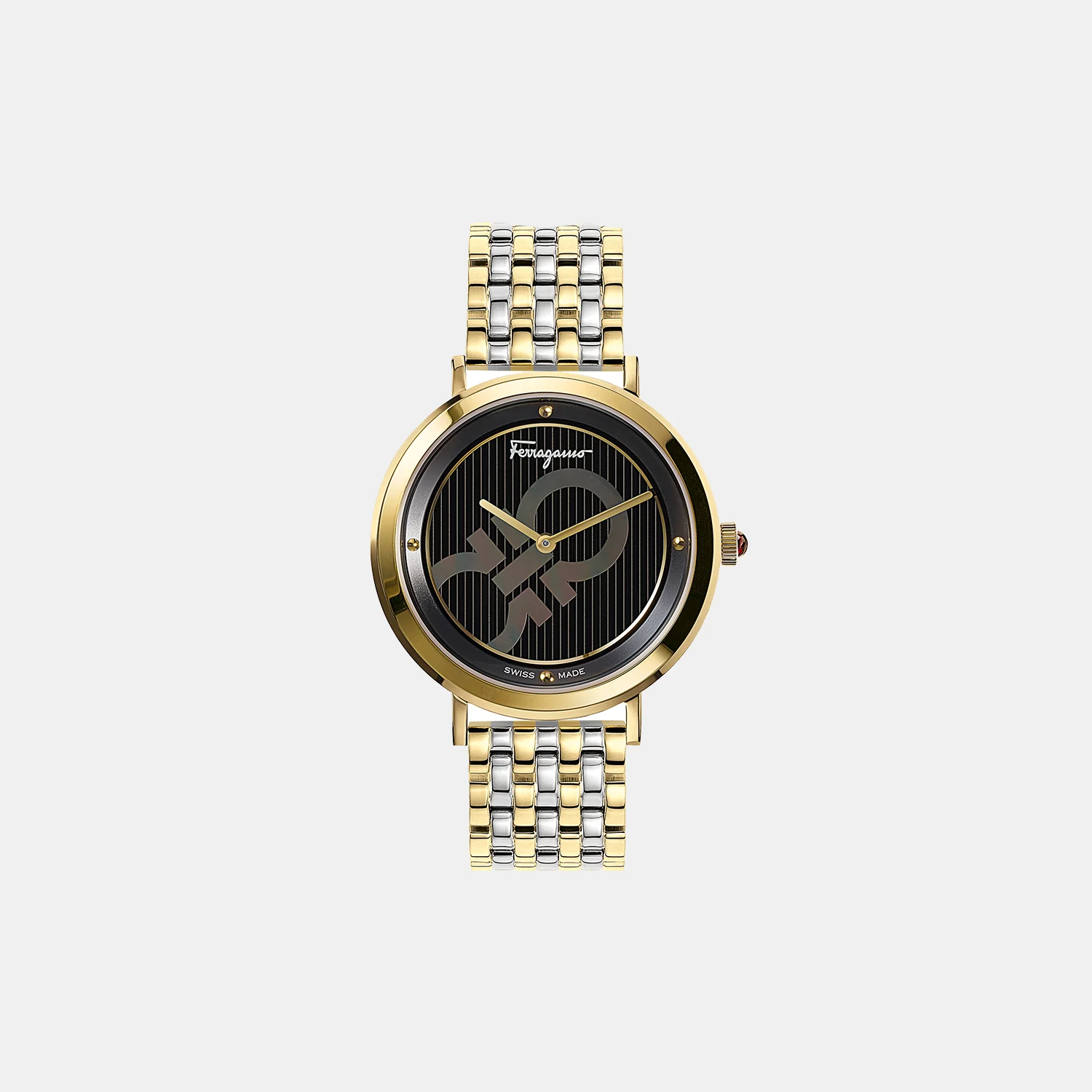 Yh-Ferragamo Logomania 36 Women Quartz Black Dial Analog Stainless Steel Watch SFYH00421