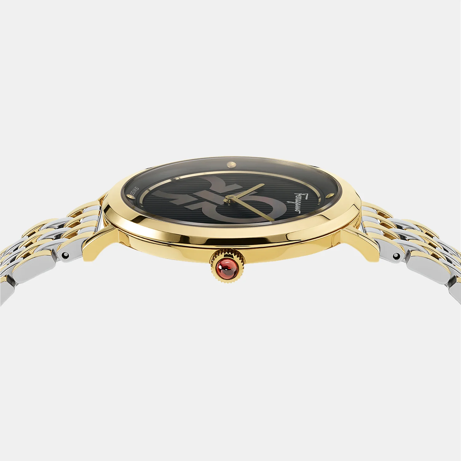 Yh-Ferragamo Logomania 36 Women Quartz Black Dial Analog Stainless Steel Watch SFYH00421 - Image 3