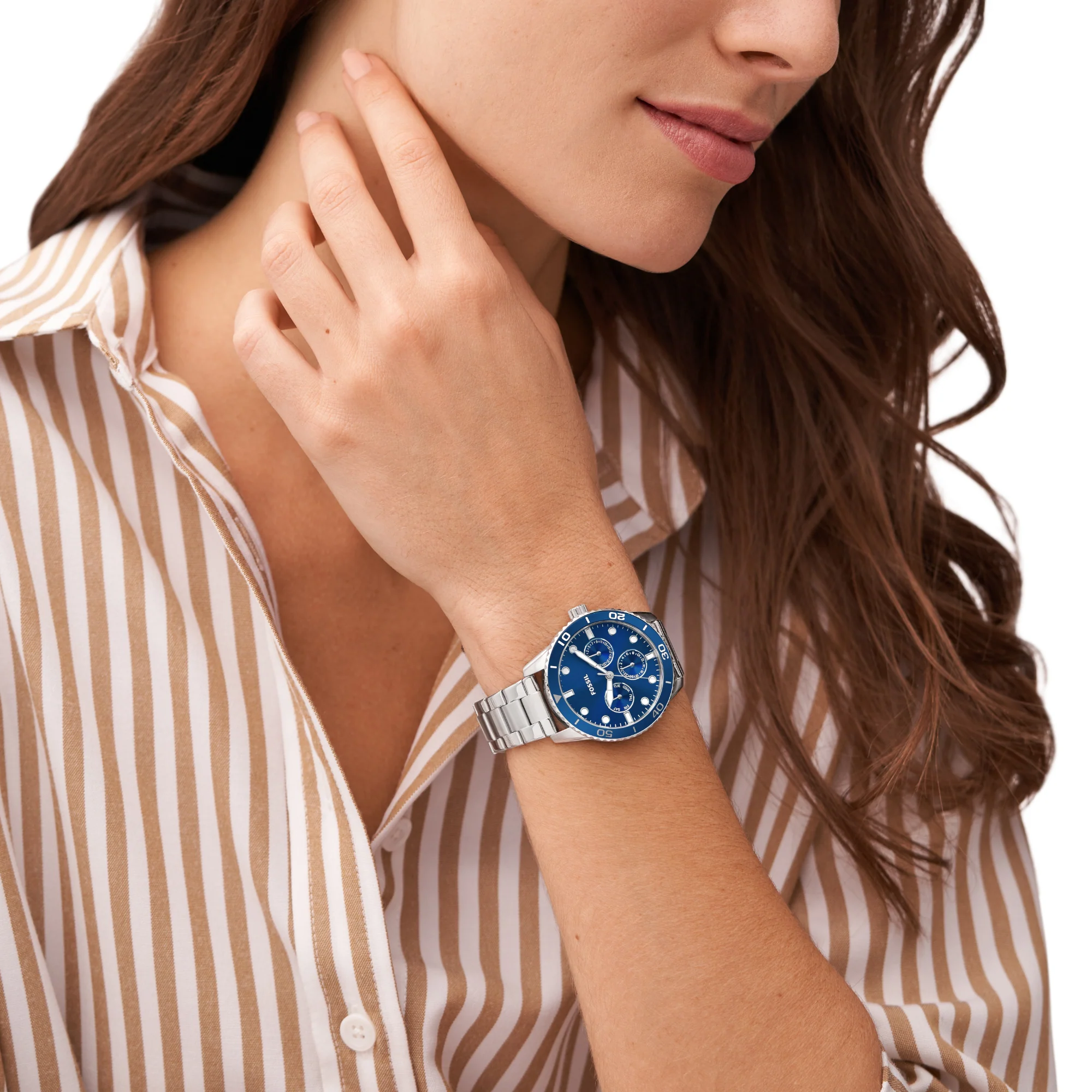 Bannon Couple Quartz Blue Dial Multi-Function Stainless Steel Watch BQ2828SET - Image 5