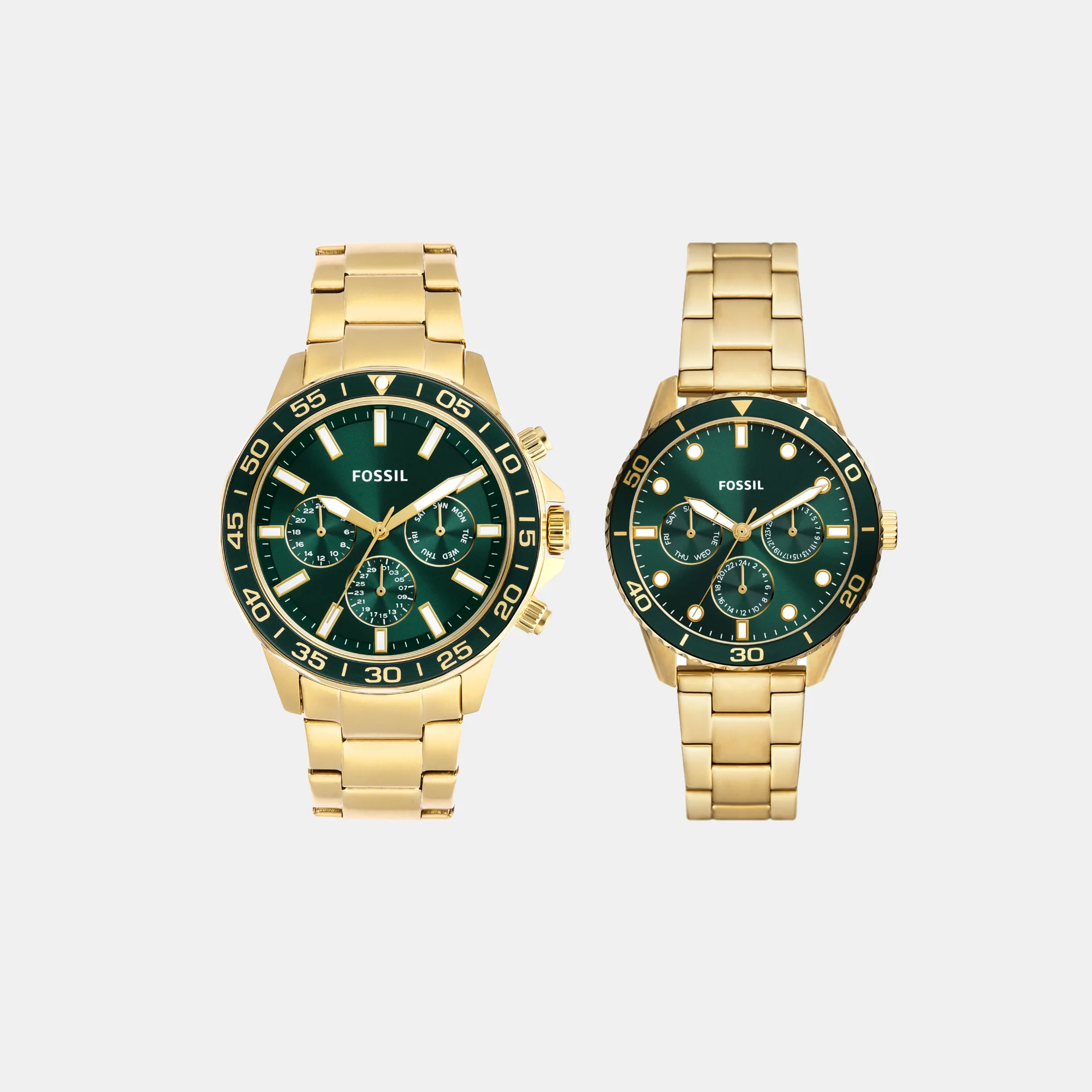 Bannon Couple Quartz Green Dial Multi-Function Stainless Steel Watch BQ2754SET - Image 2