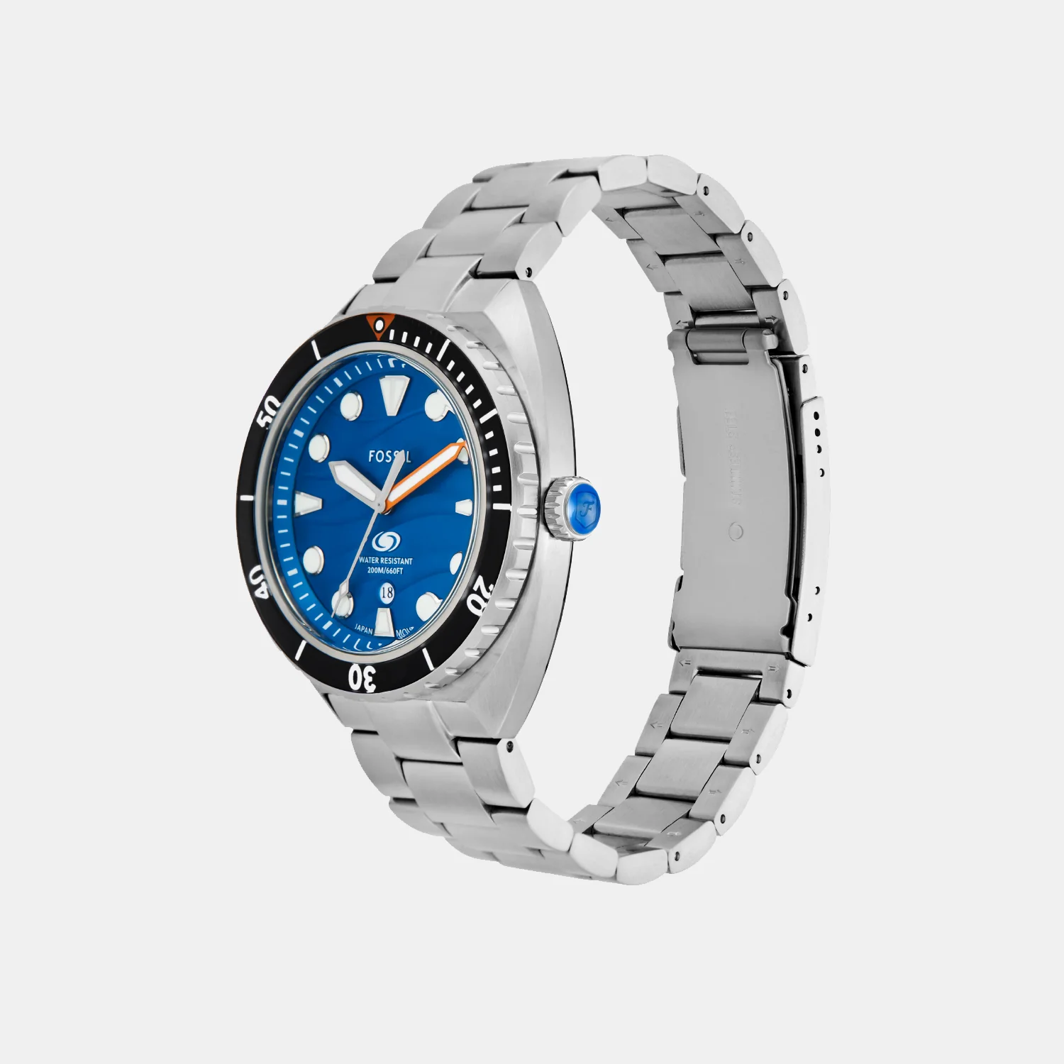 Breaker Men Quartz Blue Dial Analog Stainless Steel Watch FS6064 - Image 3