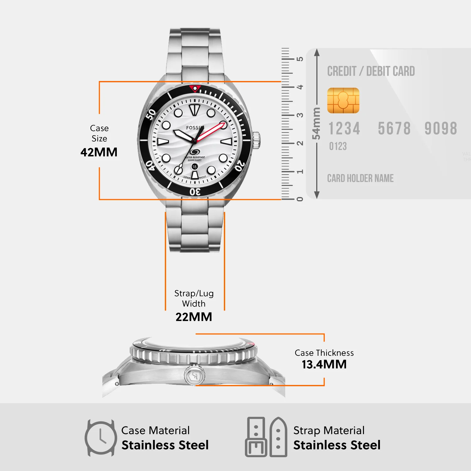 Breaker Men Quartz White Dial Analog Stainless Steel Watch FS6063 - Image 7