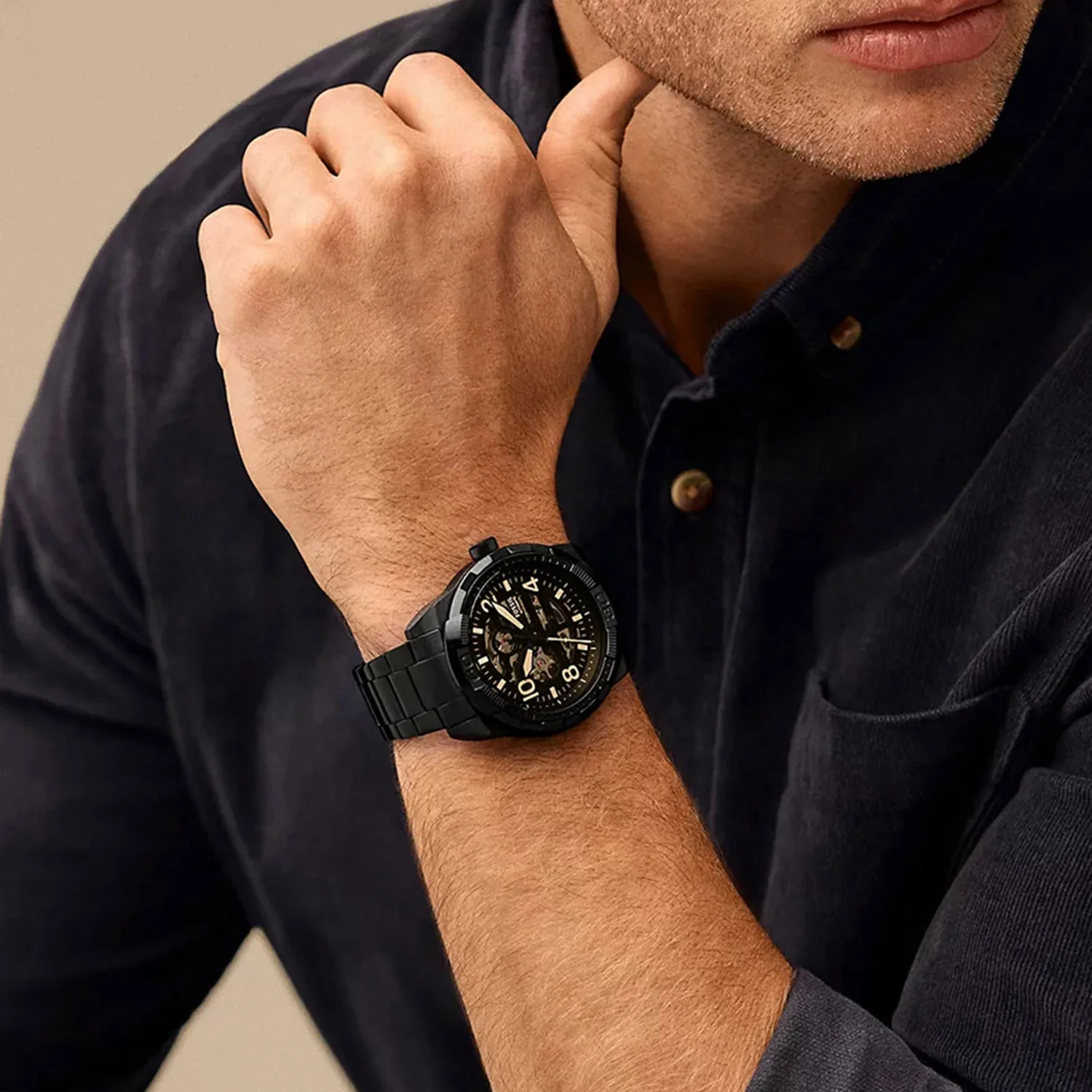 Bronson Men Automatic Black Dial Analog Stainless Steel Watch ME3256 - Image 4