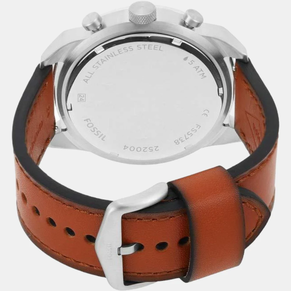 Bronson Men Quartz Green Dial Chronograph Leather Watch FS5738 - Image 4