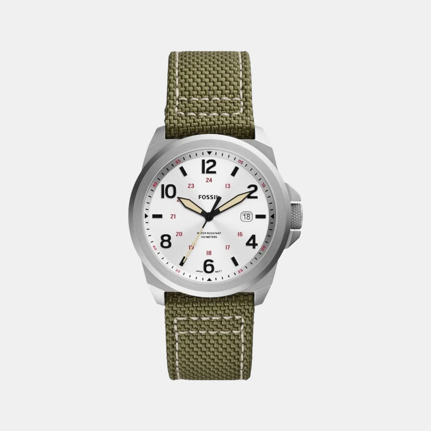 Bronson Men Quartz Silver Dial Analog Nylon Watch FS5918