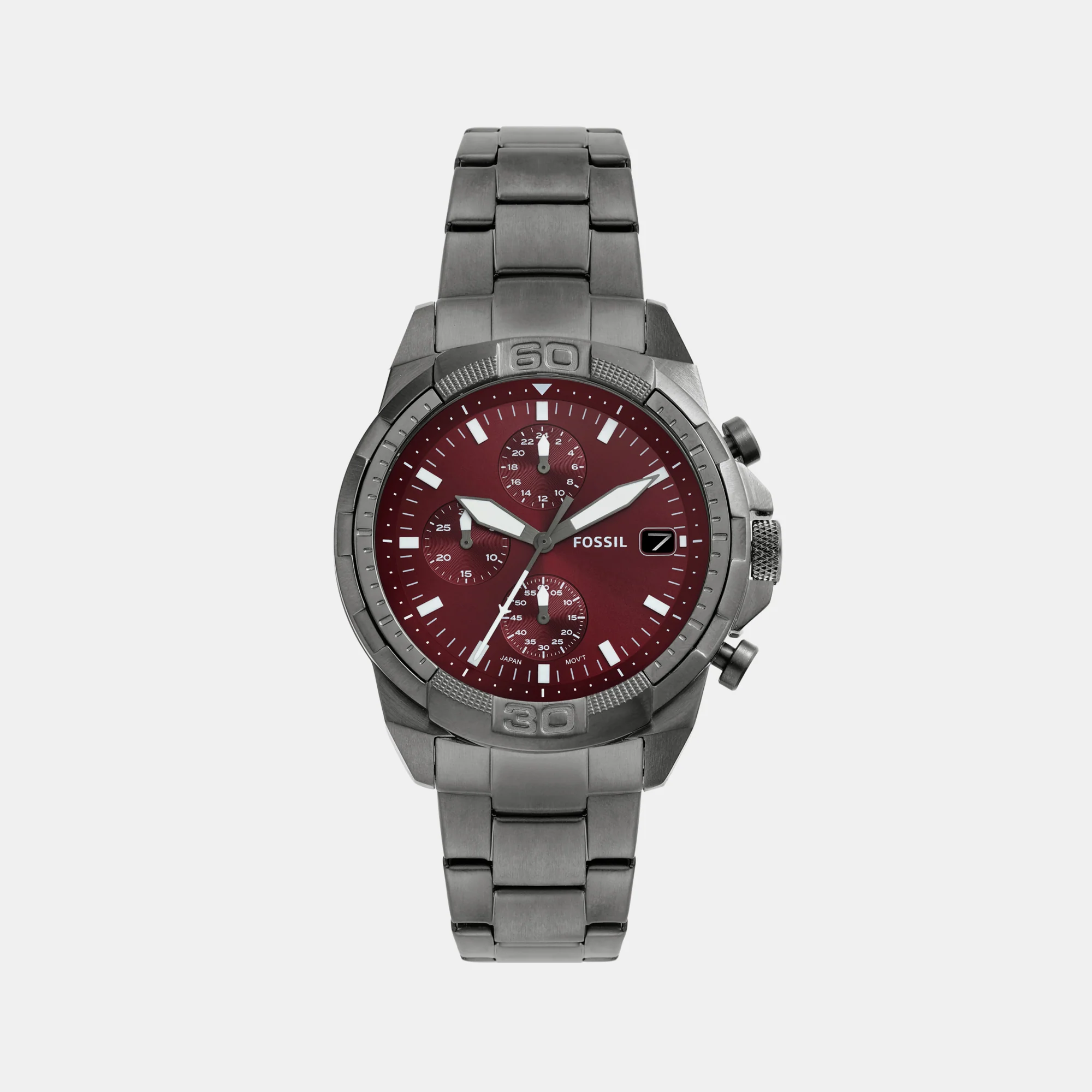 Bronson Men Quartz Smoke Dial Chronograph Stainless Steel Watch FS6017