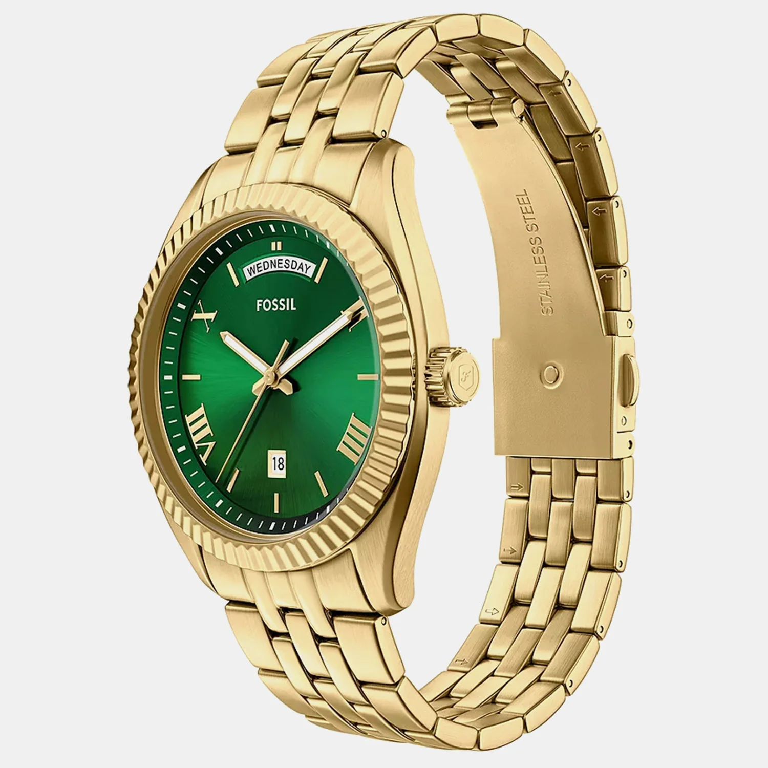 Campbell Men Quartz Green Dial Analog Stainless Steel Watch FS6142 - Image 3