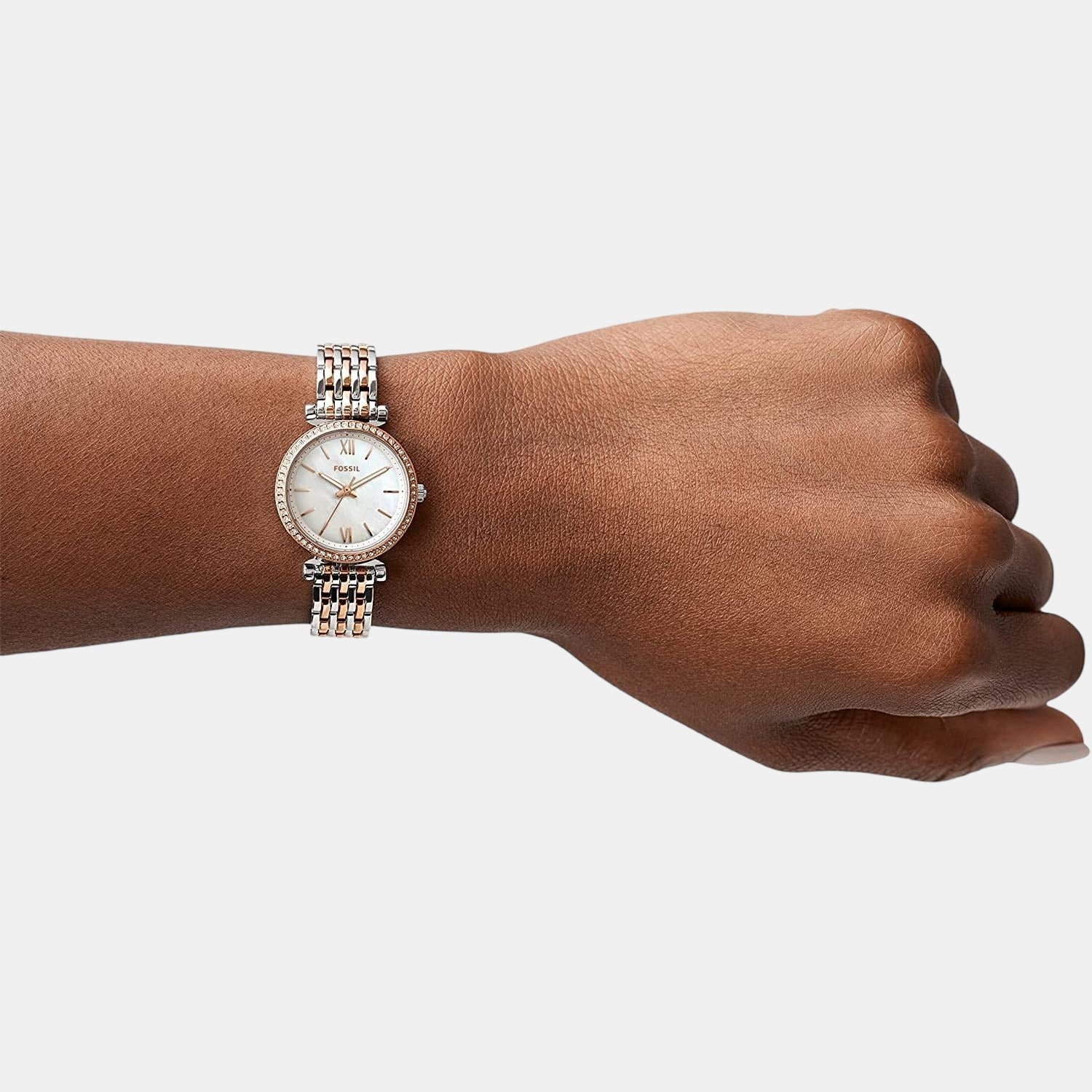 Carlie Women Quartz Mother Of Pearl Dial Analog Stainless Steel Watch ES4649 - Image 4