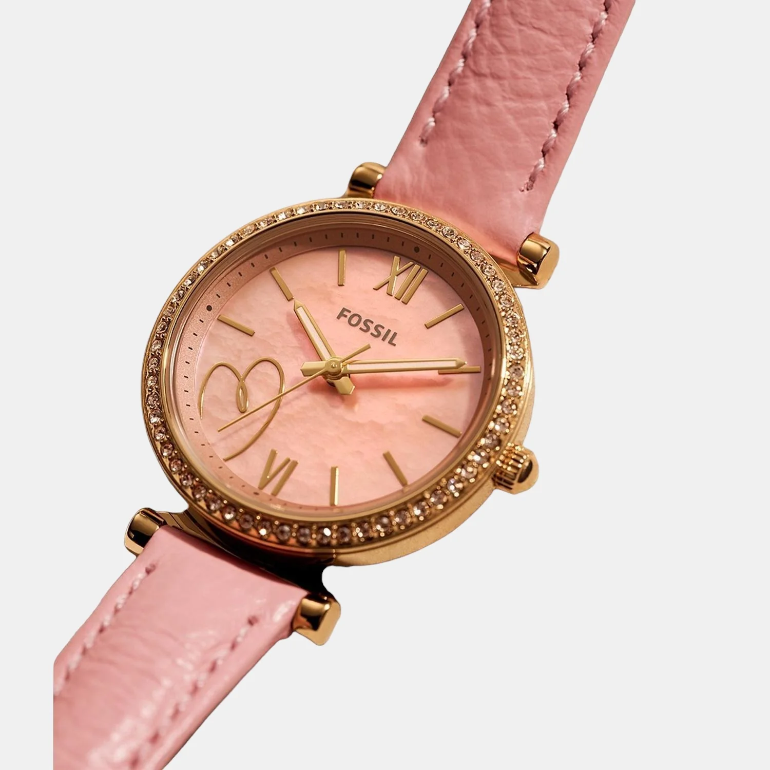 Carlie Women Quartz Pink Dial Analog Leather Watch ES5177 - Image 4