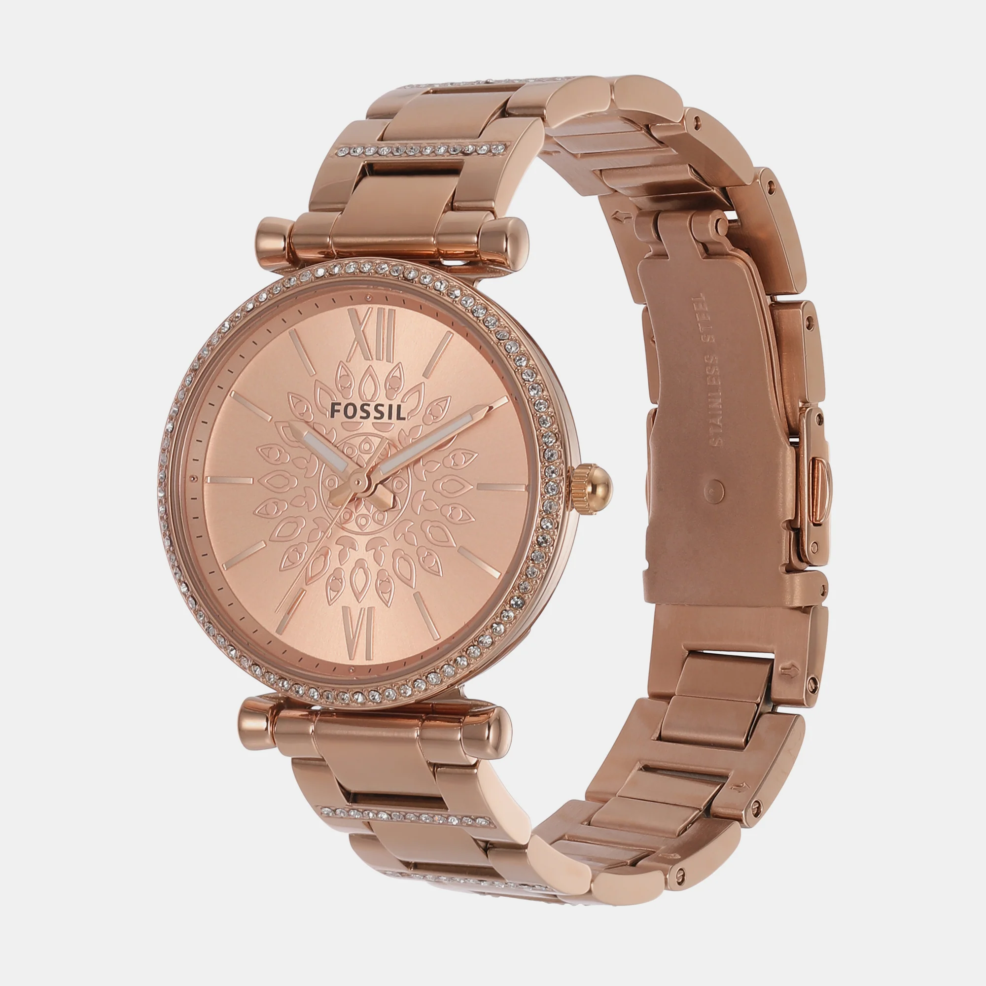 Carlie Women Quartz Rose Gold Dial Analog Stainless Steel Watch ES5317 - Image 3