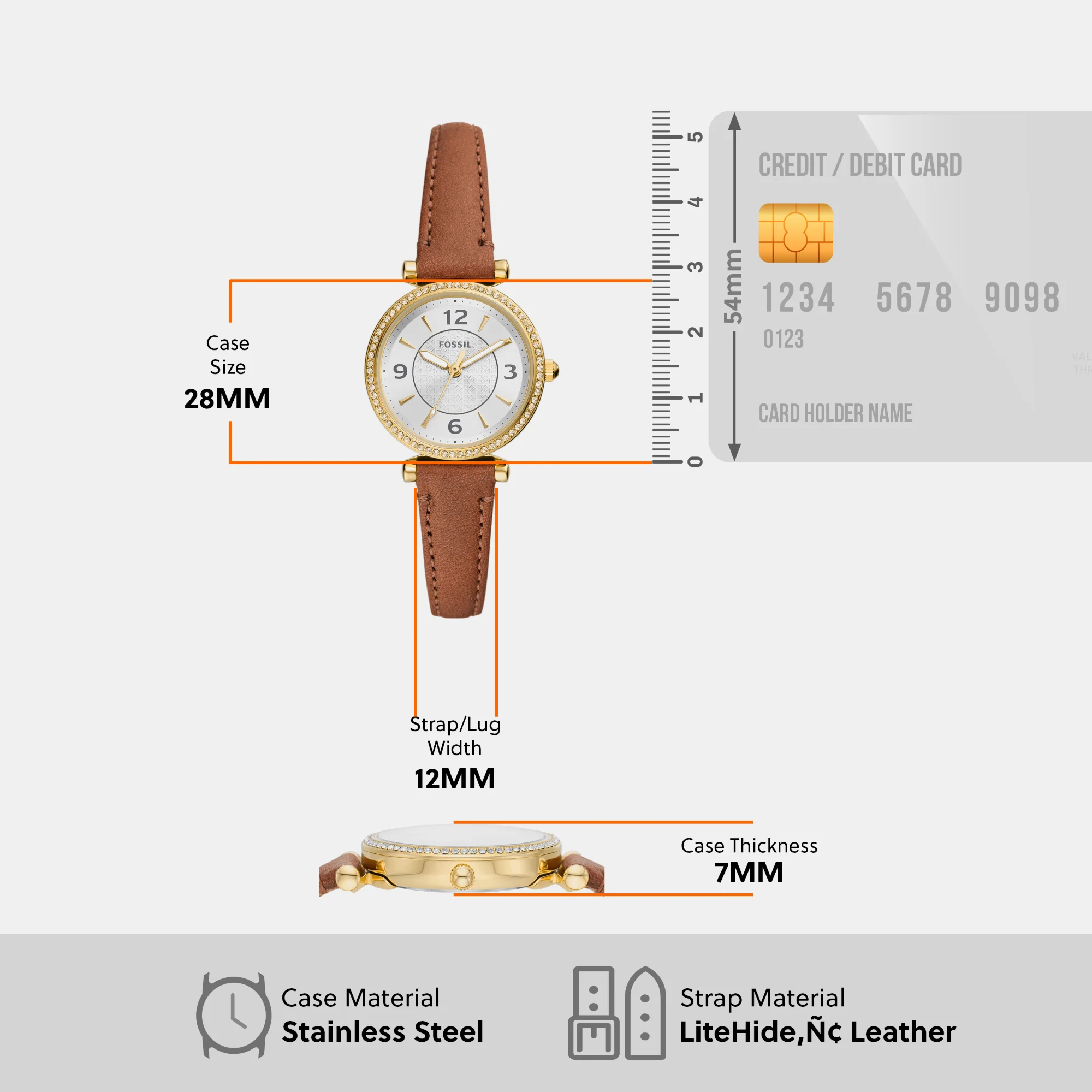 Carlie Women Quartz Silver Dial Analog Leather Watch ES5297 - Image 8