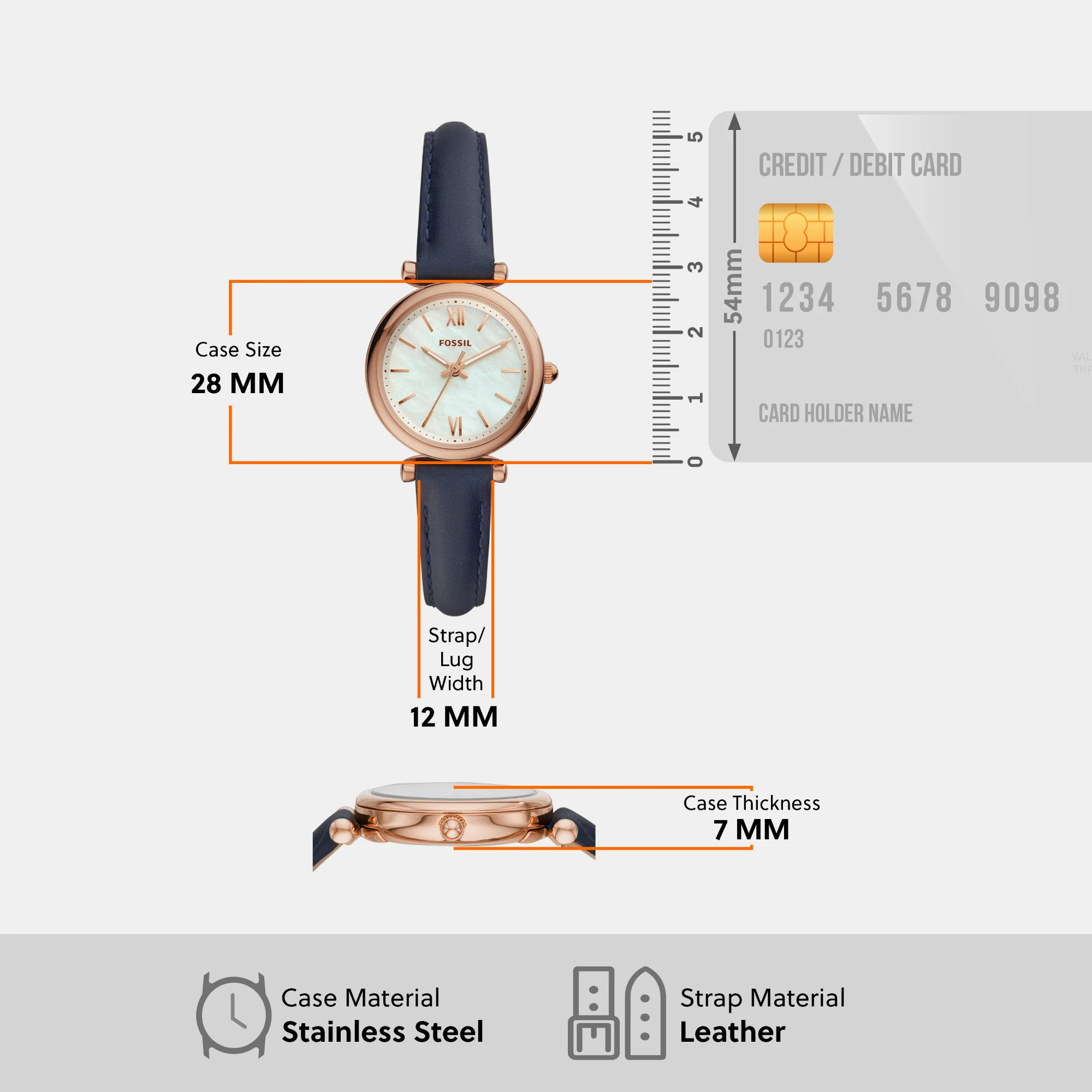 Carlie Women Quartz Two Tone Dial Analog Leather Watch ES4502 - Image 8