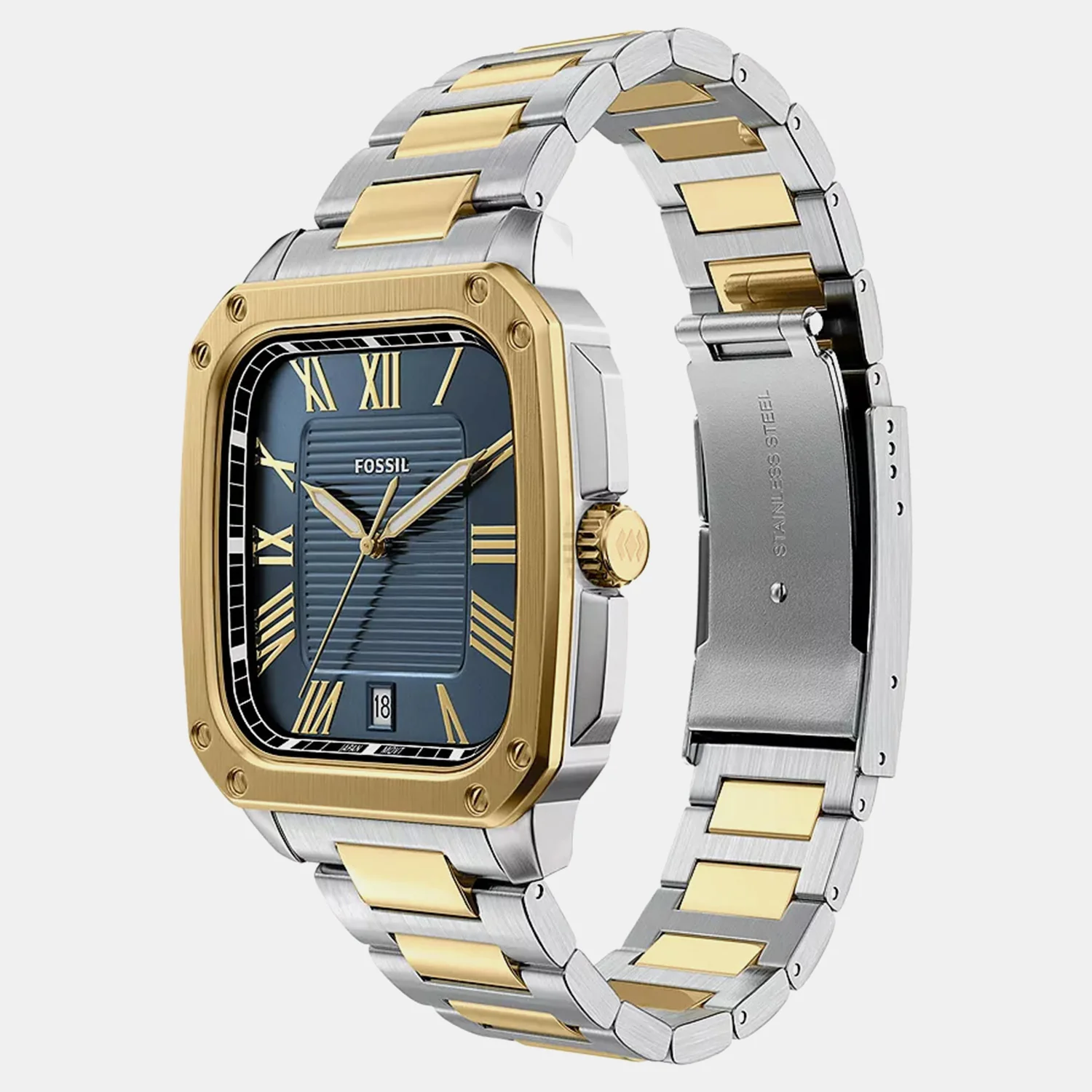 Crosby Men Quartz Blue Dial Analog Stainless Steel Watch FS6161 - Image 3