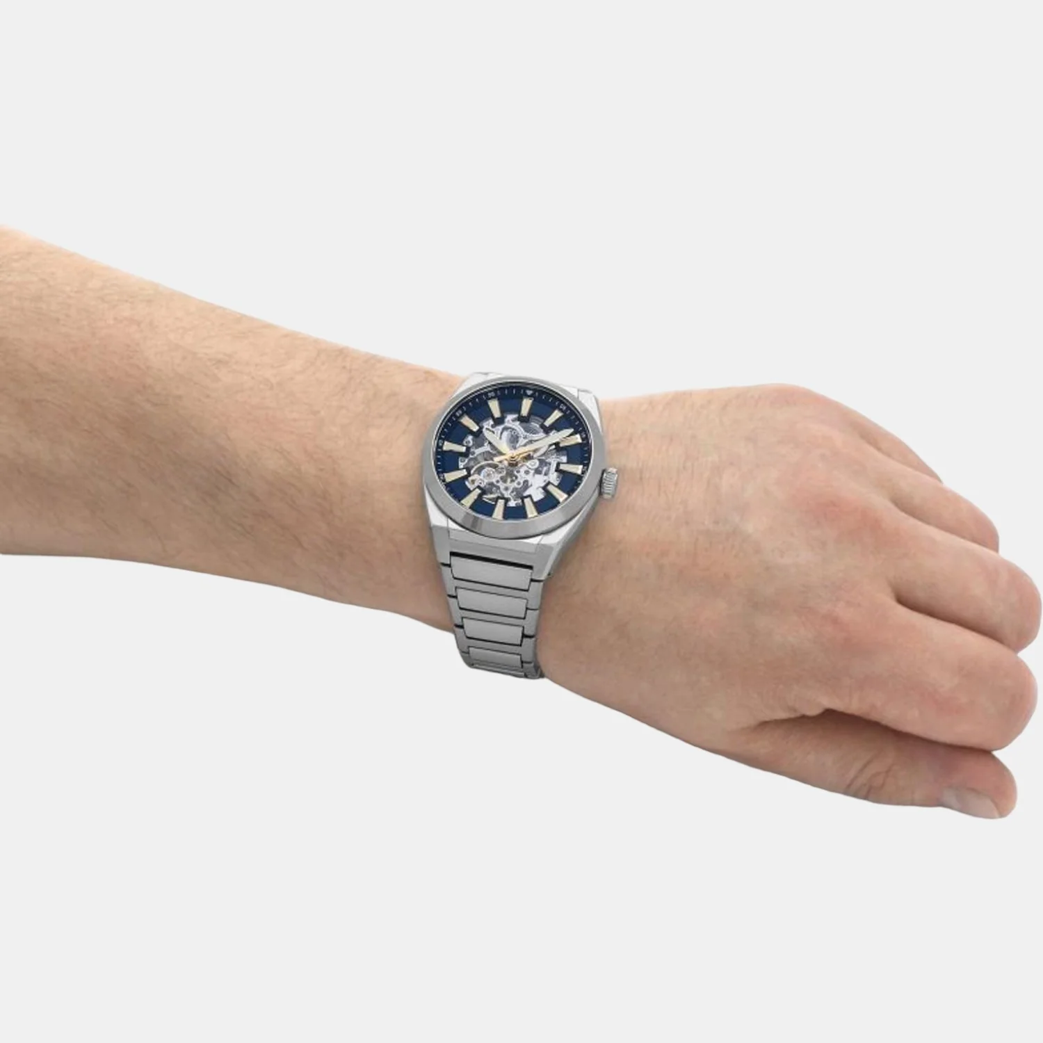 Everett Men Automatic Blue Dial Analog Stainless Steel Watch ME3220 - Image 9