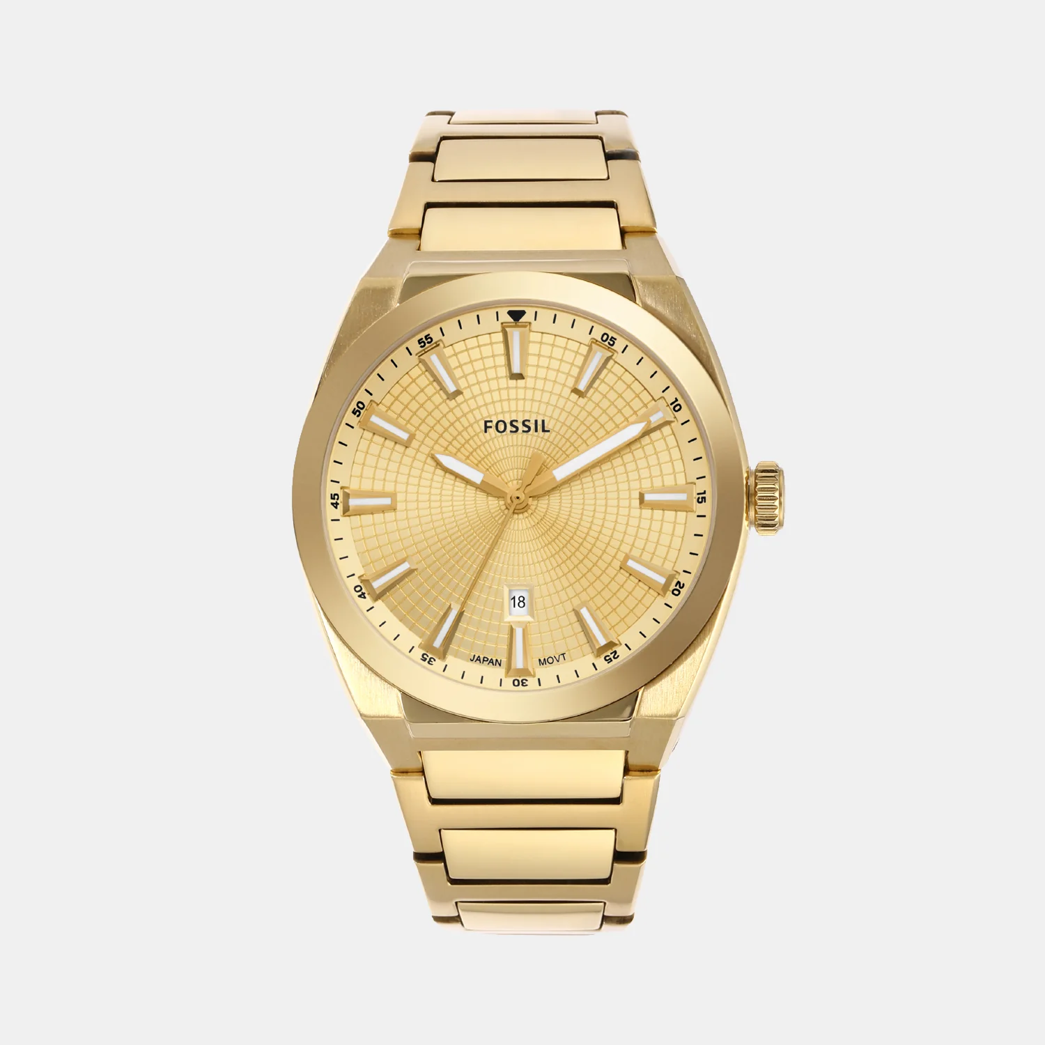Everett Men Quartz Gold Dial Analog Stainless Steel Watch FS5965 - Image 2