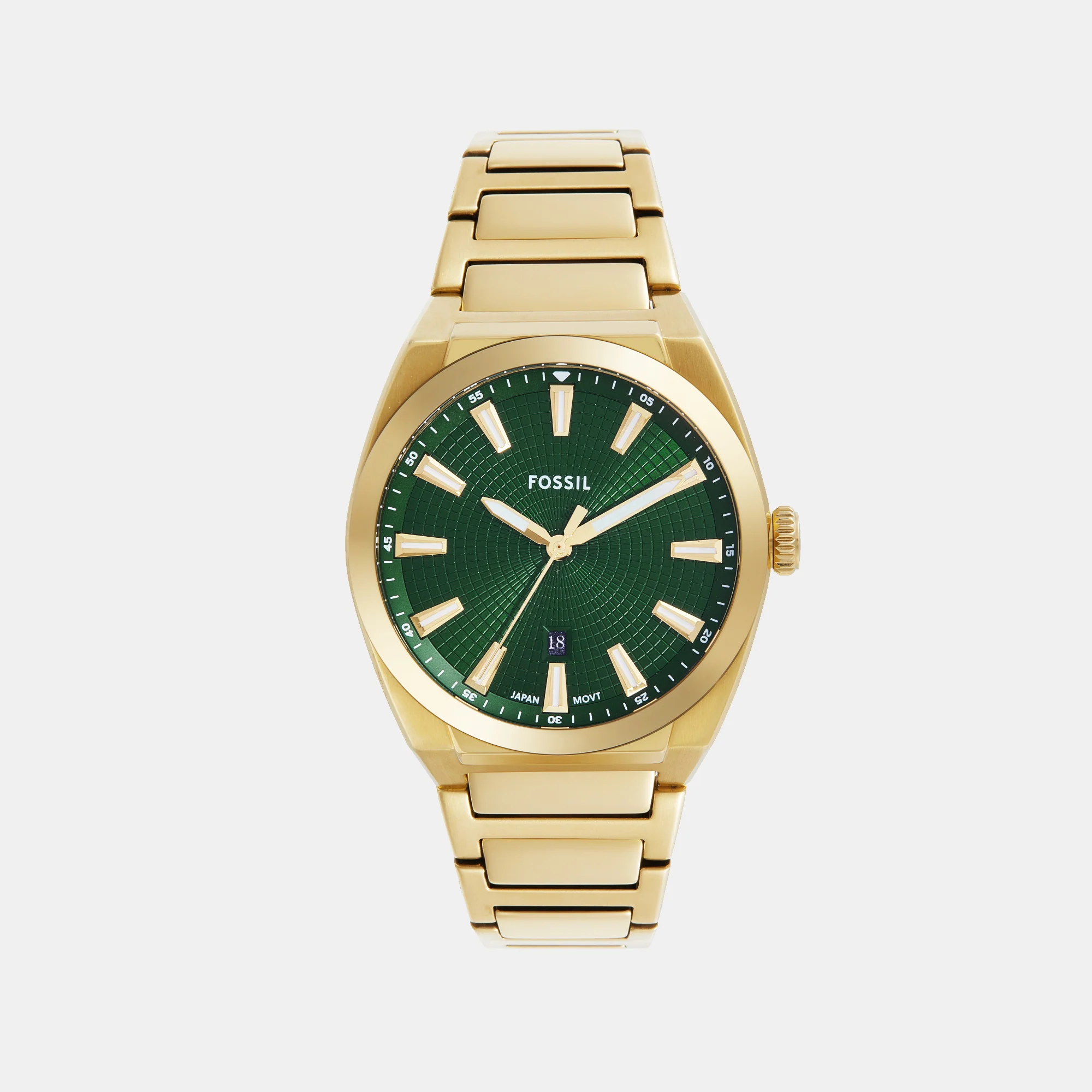 Everett Men Quartz Green Dial Analog Stainless Steel Watch FS6090 - Image 2