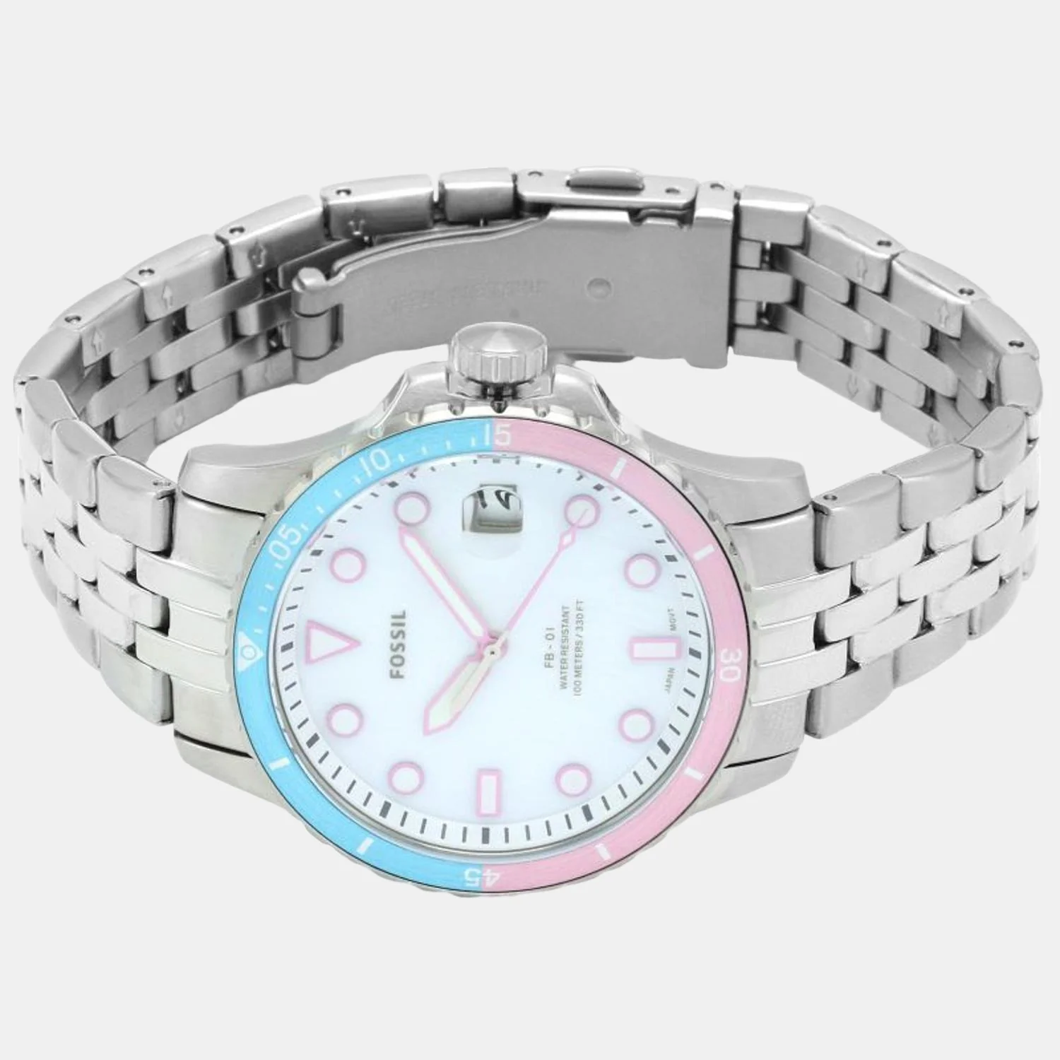 Fb-01 Women Quartz Grey Dial Analog Stainless Steel Watch ES4741 - Image 3