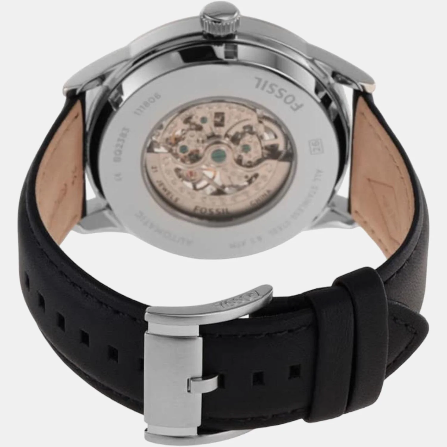 Flynn Men Automatic Black Dial Analog Leather Watch BQ2383 - Image 5