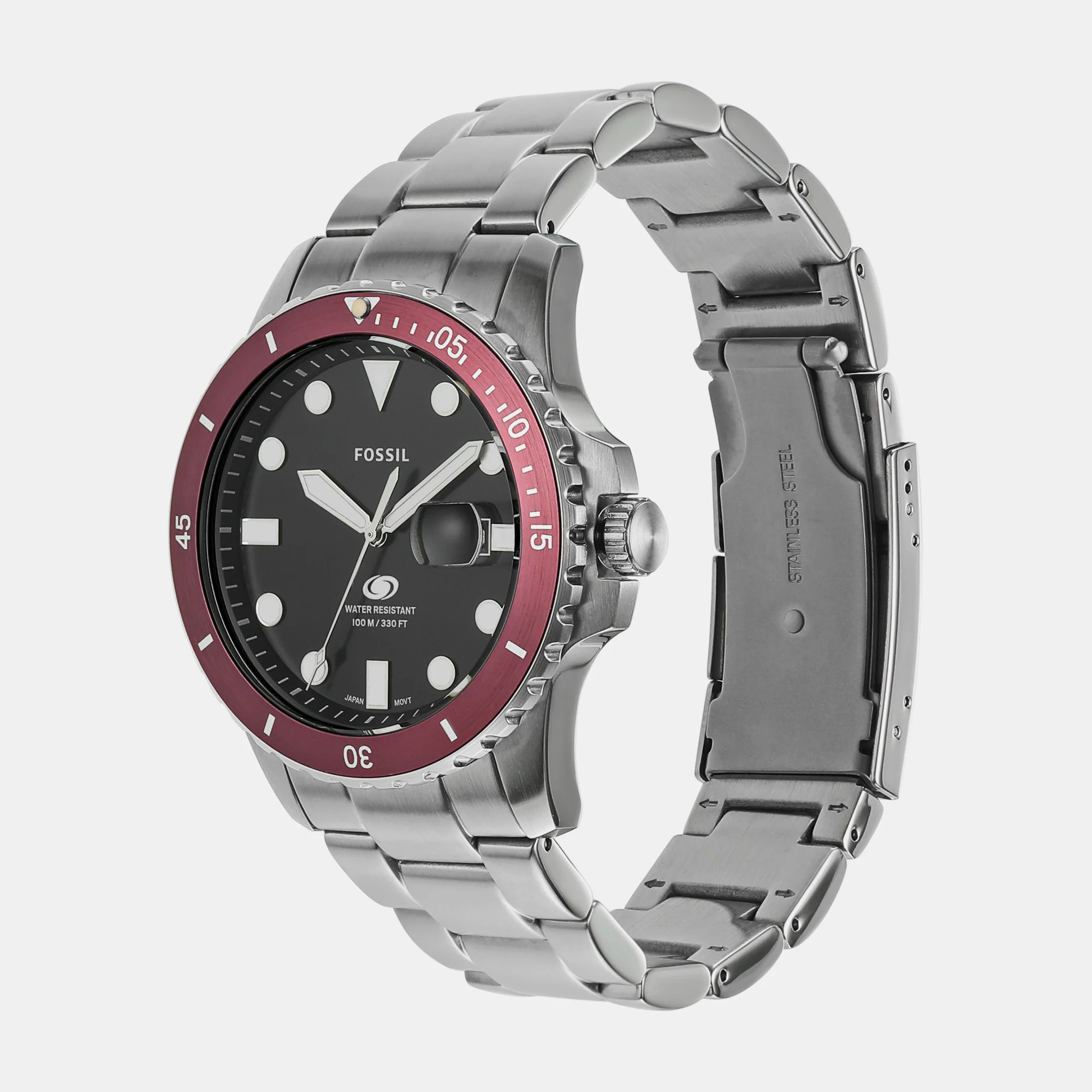 Fossil Blue Dive Men Quartz Black Dial Analog Stainless Steel Watch FS6013 - Image 3