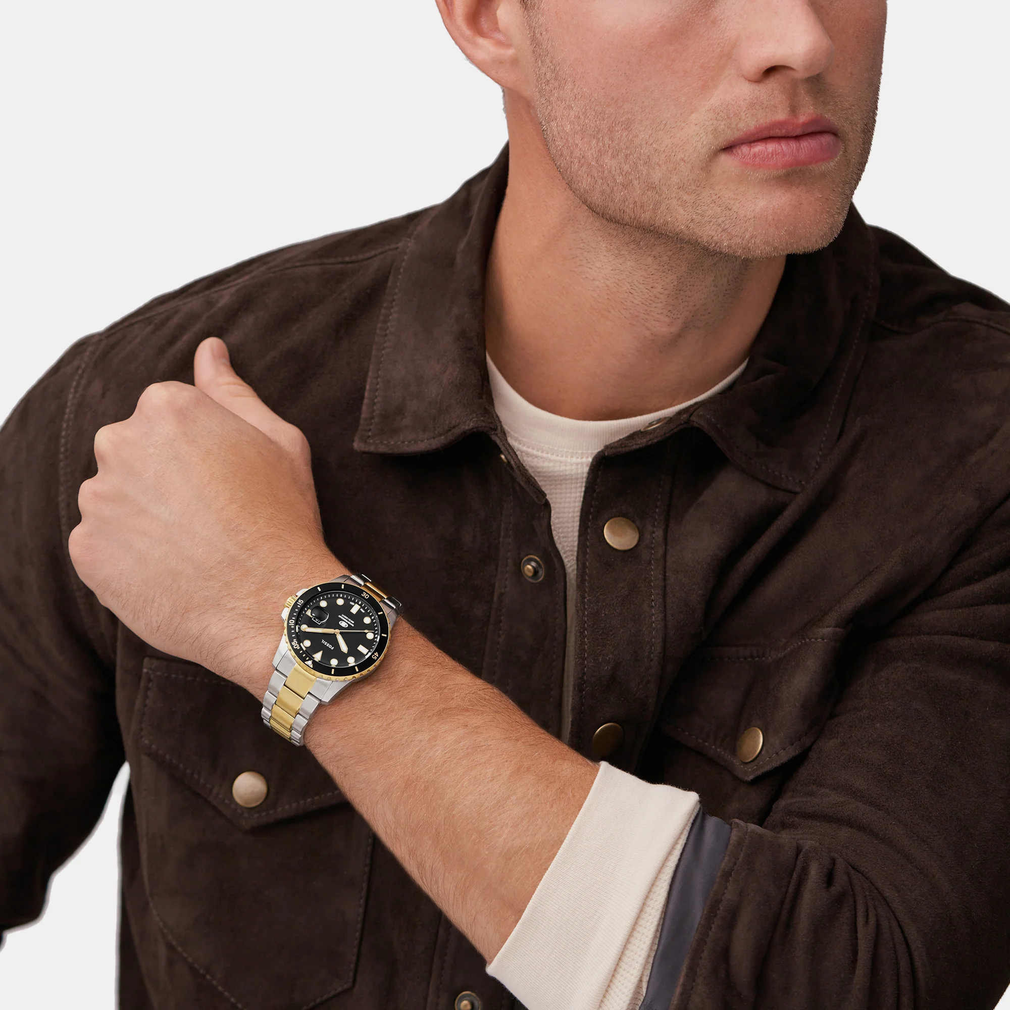 Fossil Blue Dive Men Quartz Black Dial Analog Stainless Steel Watch FS6031 - Image 7