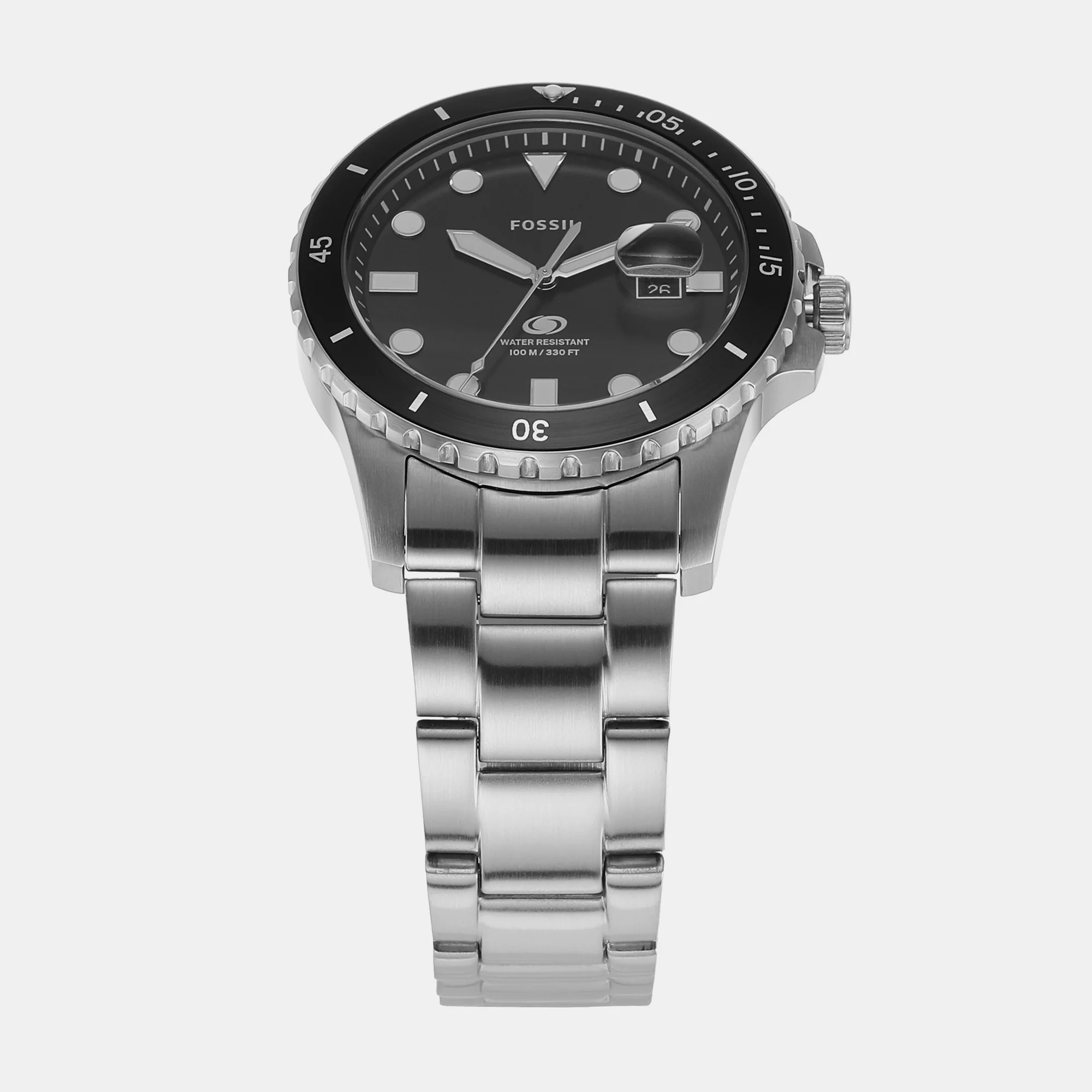 Fossil Blue Dive Men Quartz Black Dial Analog Stainless Steel Watch FS6032 - Image 3