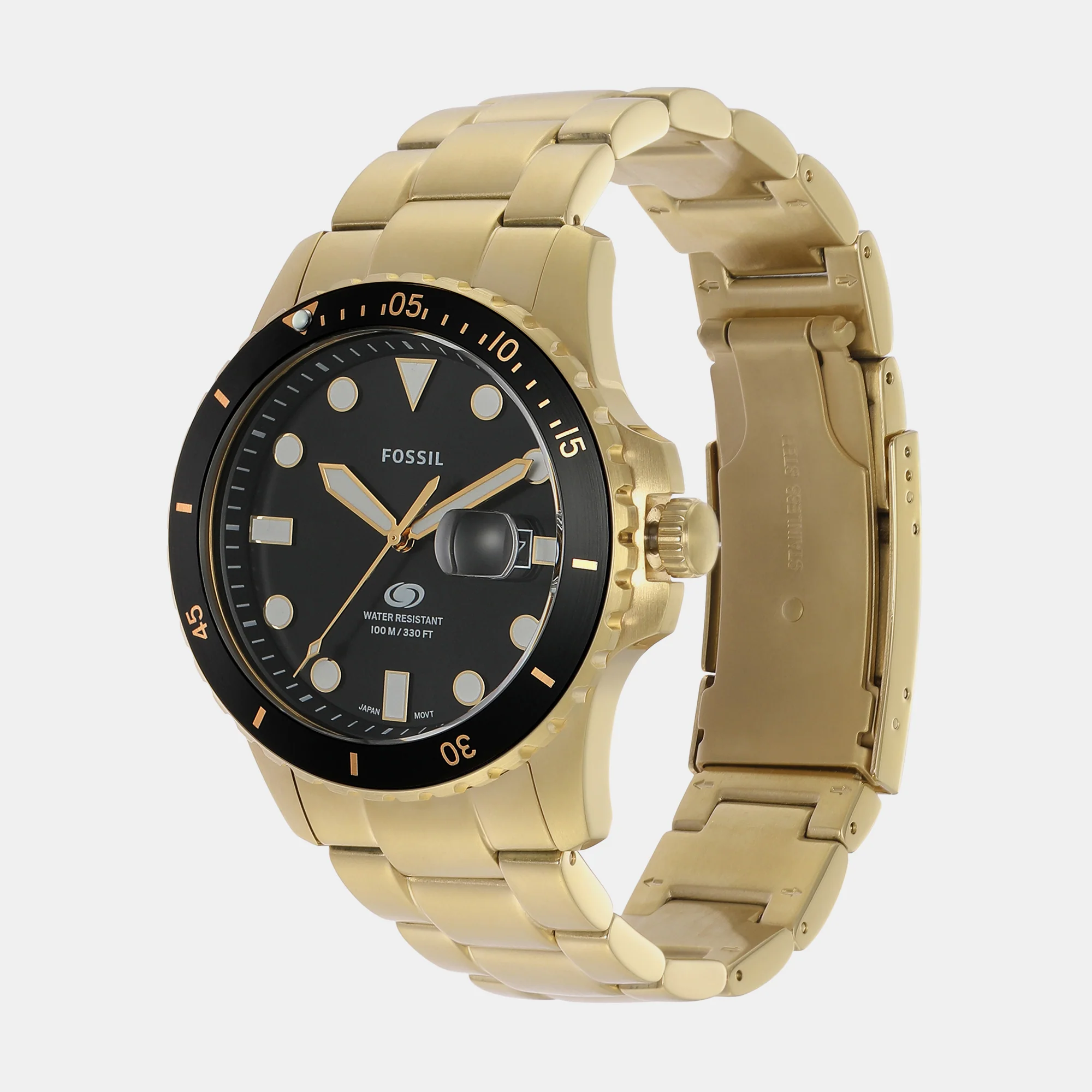 Fossil Blue Dive Men Quartz Black Dial Analog Stainless Steel Watch FS6035 - Image 3