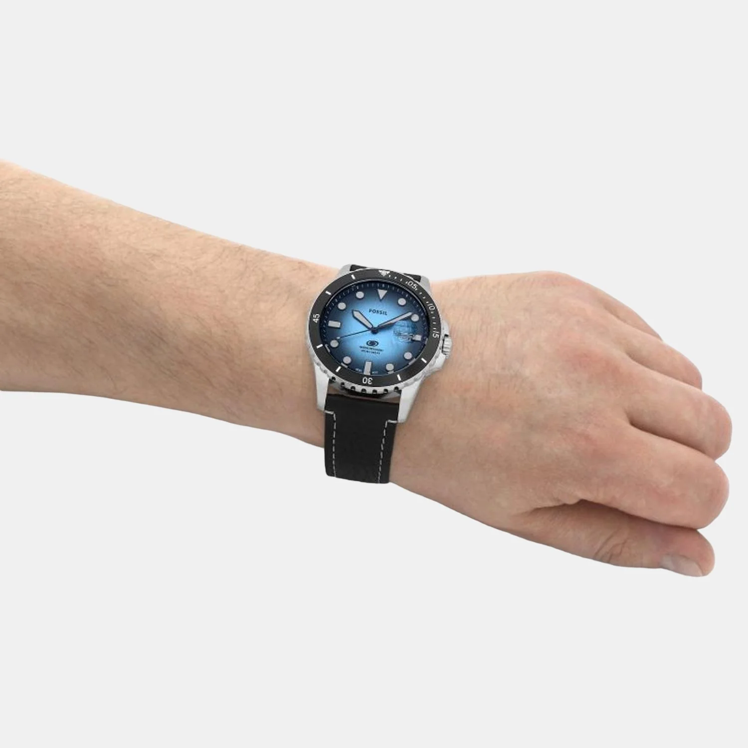 Fossil Blue Dive Men Quartz Blue Dial Analog Leather Watch FS5960 - Image 7