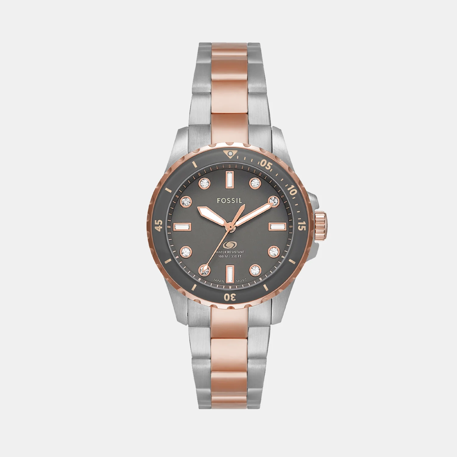 Fossil Blue Dive Women Quartz Grey Dial Analog Stainless Steel Watch ES5348 - Image 2