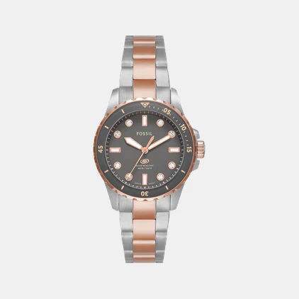 Fossil Blue Dive Women Quartz Grey Dial Analog Stainless Steel Watch ES5348 - Image 3
