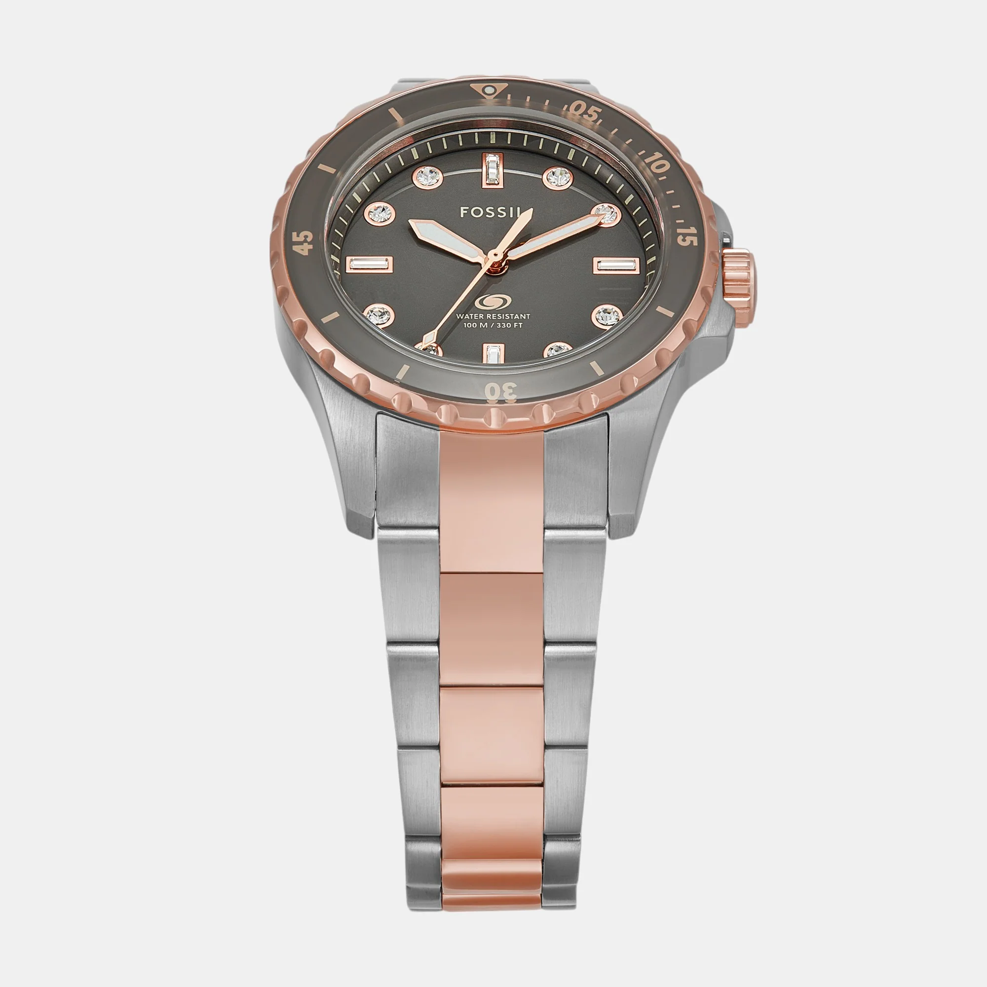Fossil Blue Dive Women Quartz Grey Dial Analog Stainless Steel Watch ES5348 - Image 4