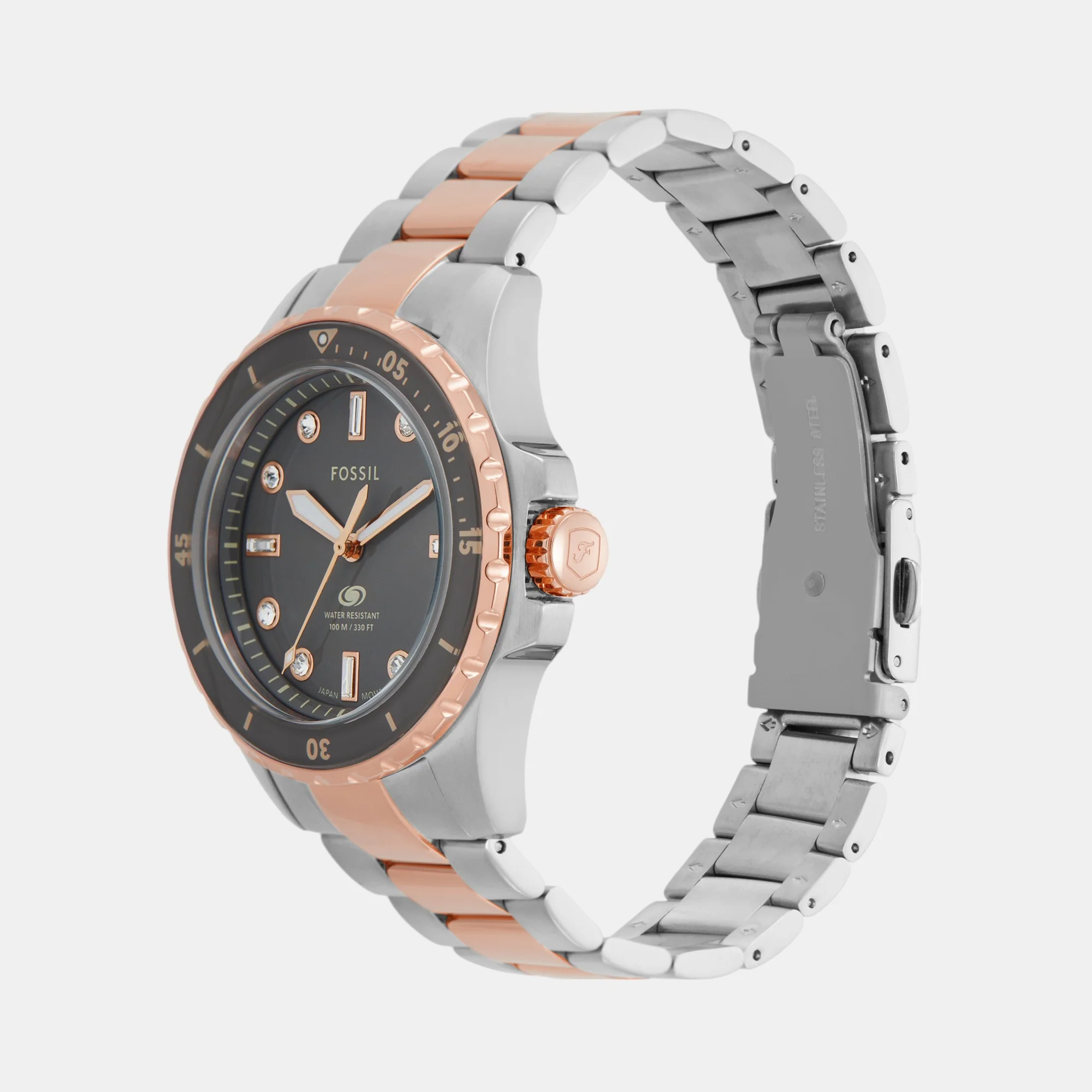 Fossil Blue Dive Women Quartz Grey Dial Analog Stainless Steel Watch ES5348 - Image 5