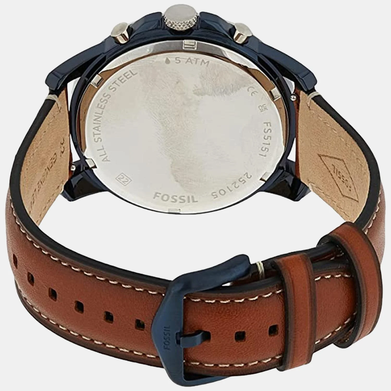 Grant Men Quartz Blue Dial Chronograph Leather Watch FS5151 - Image 4