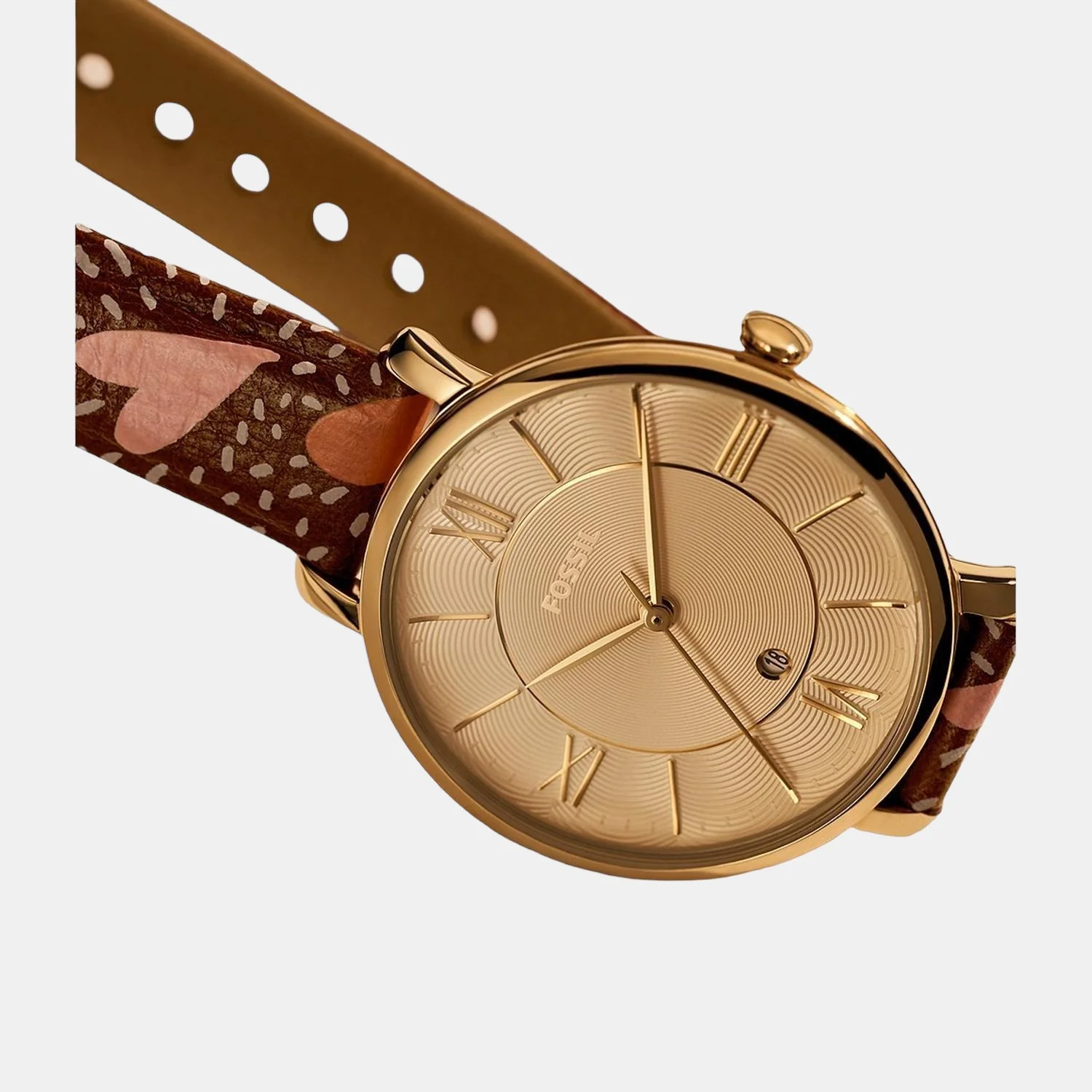 Jacqueline Women Quartz Gold Dial Analog Leather Watch ES5169 - Image 4