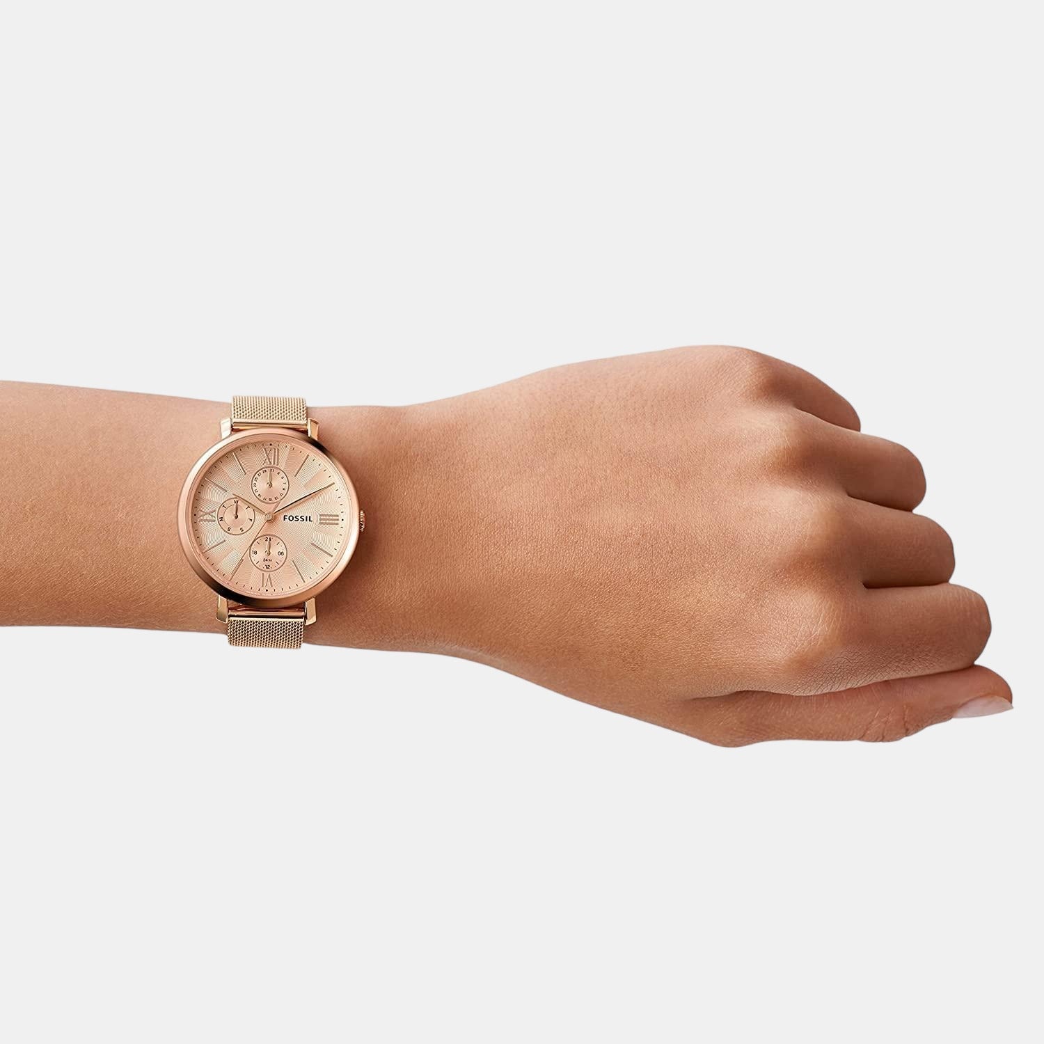 Jacqueline Women Quartz Rose Gold Dial Chronograph Stainless Steel Watch ES5098 - Image 4