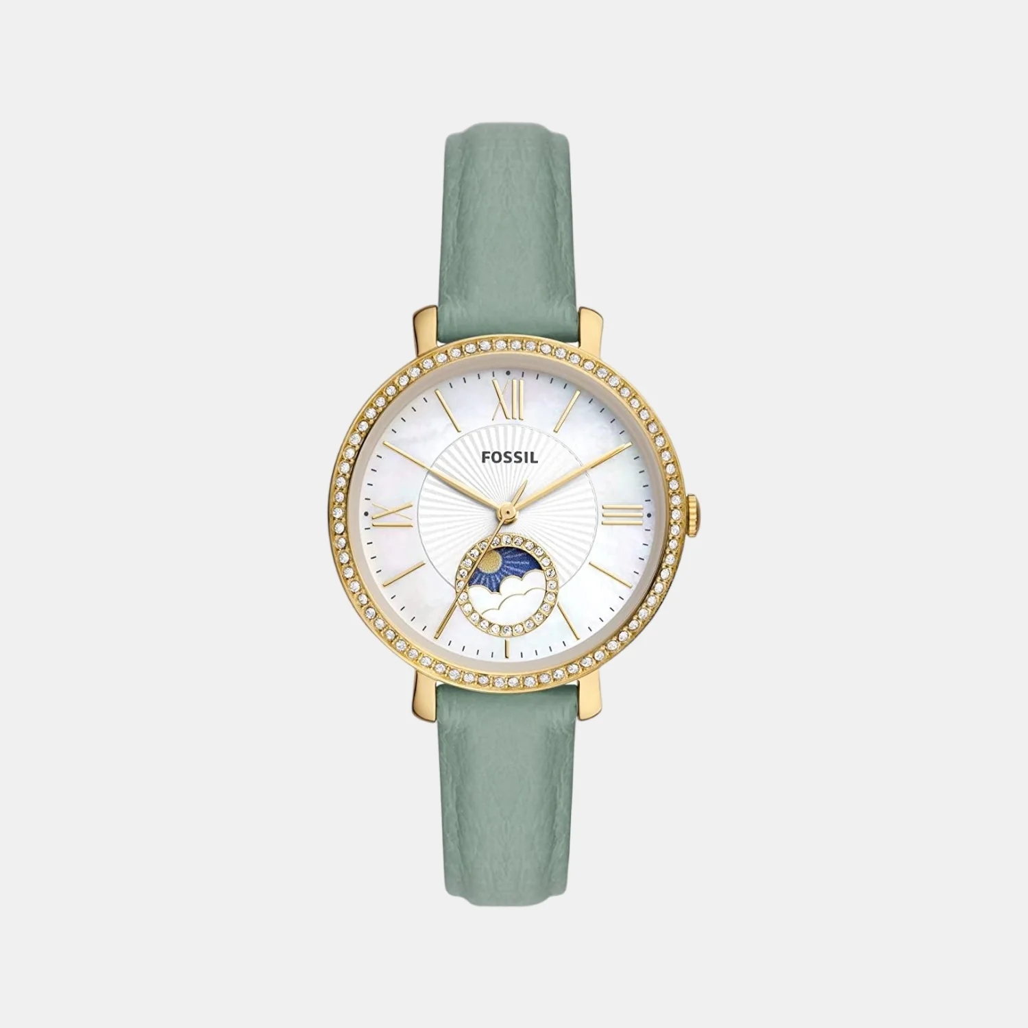 Jacqueline Women Quartz White Dial Analog Leather Watch ES5168