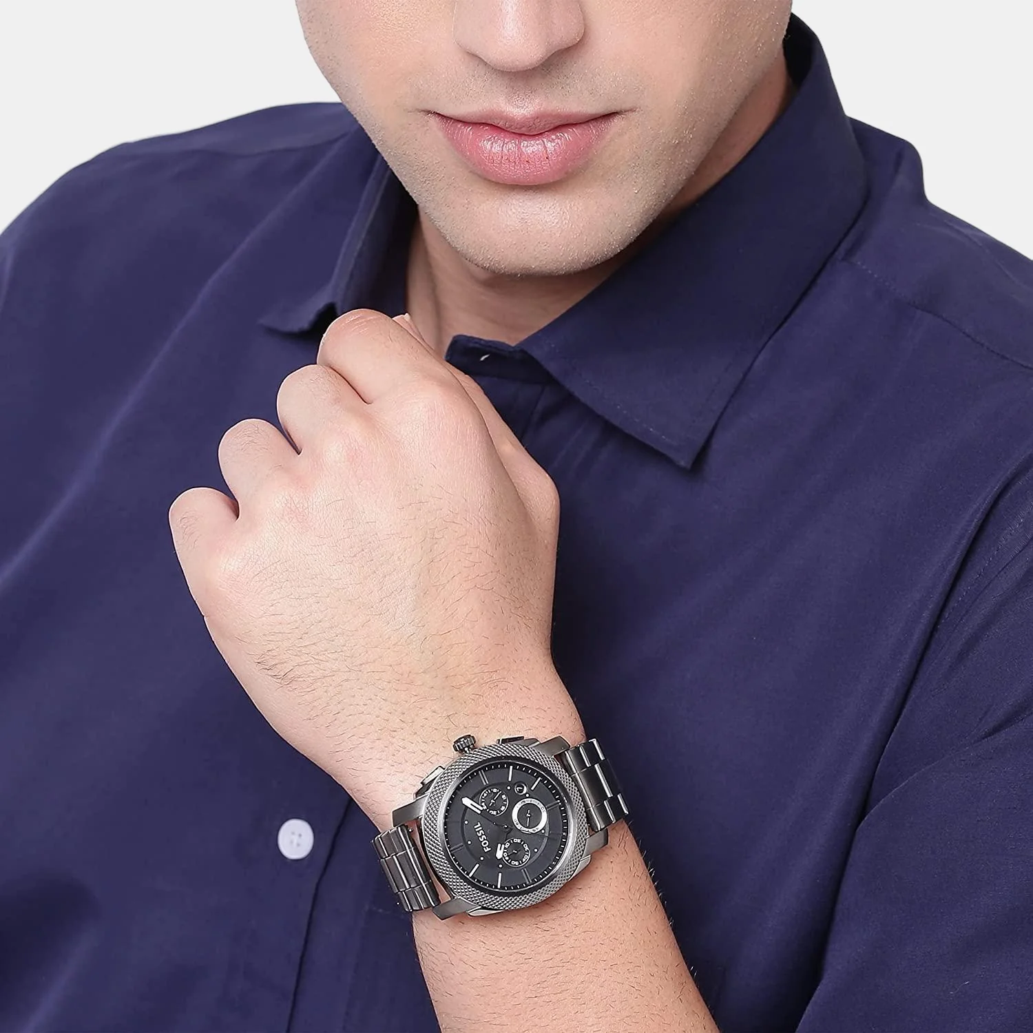 Machine Men Quartz Black Dial Chronograph Stainless Steel Watch FS4662 - Image 5